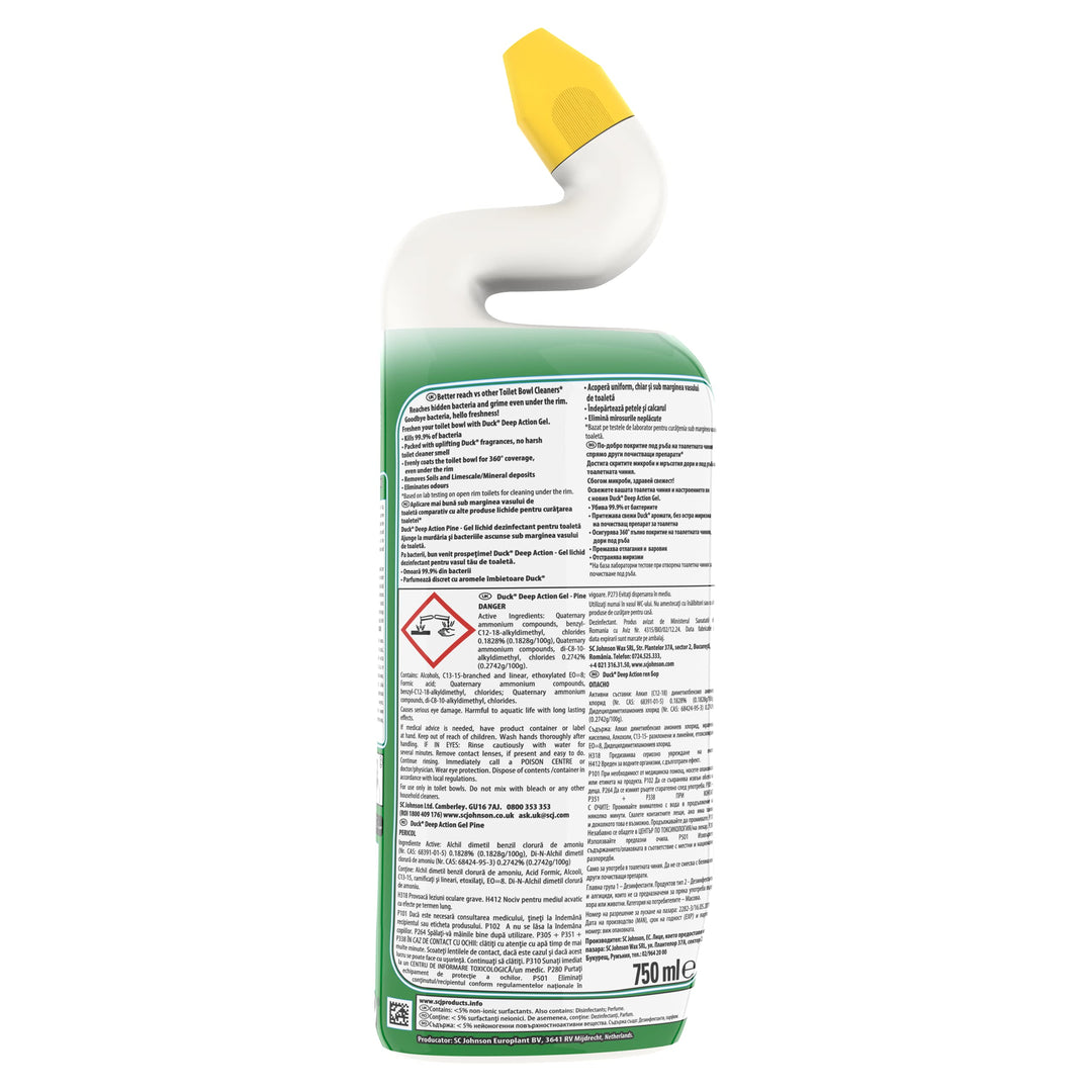 Duck - Deep Action Gel Toilet Cleaner Liquid, Pine Forest, 750ml