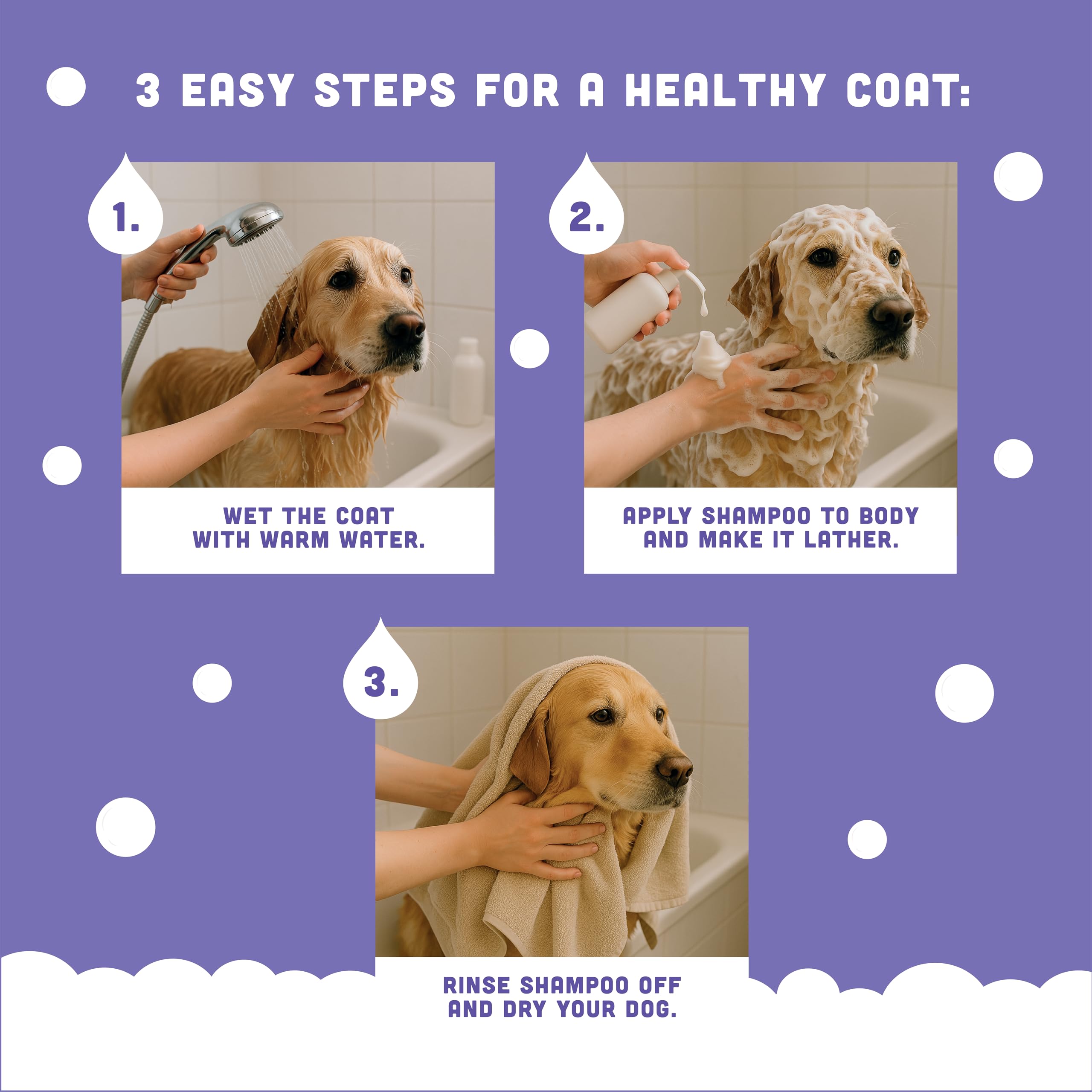 Pride & Groom 4-in-1 Dog Shampoo - Calming Lavender & Chamomile, 500ml 5