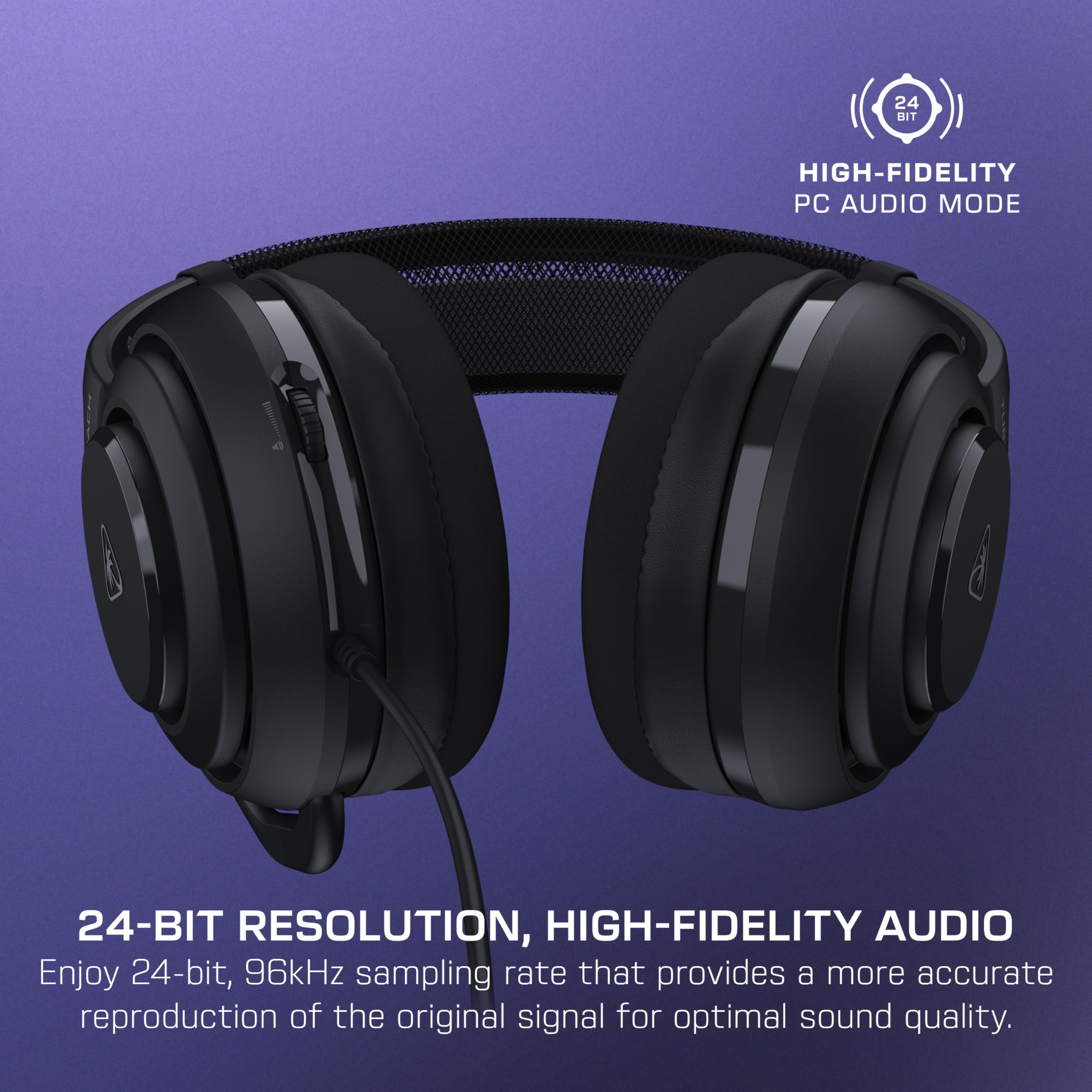 Turtle Beach Atlas 200 Wired PC Gaming Headset - Black | 24-bit Audio | Waves 3D Audio 4