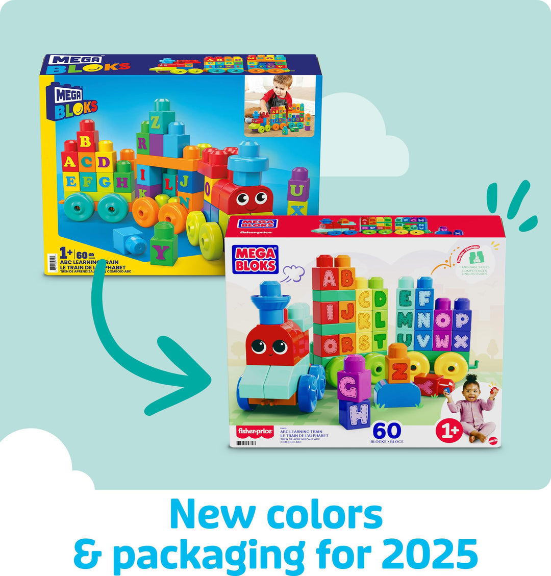 Mega Bloks Building Basics ABC Learning Train - Educational Building Set for Toddlers 1+