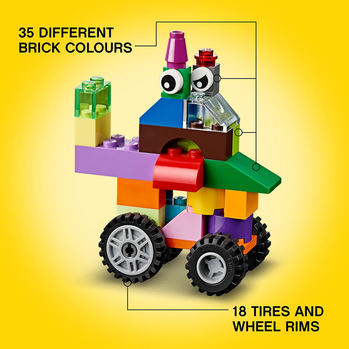 LEGO Classic Medium Creative Brick Box 10696 - 484 Pieces, 4+, Colourful Bricks and Storage Box