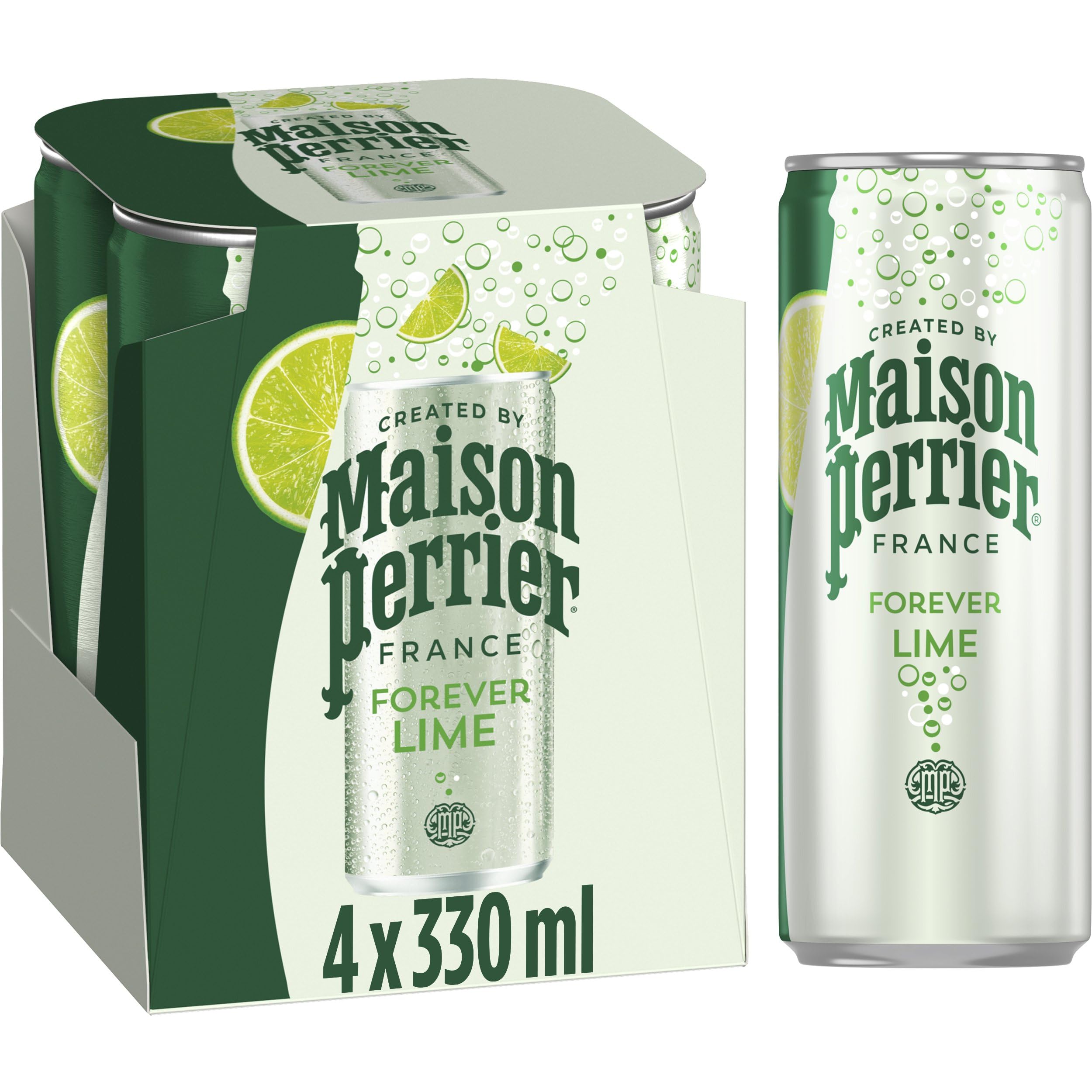 Maison Perrier Forever Lime Sparkling Water - 0 Calories, Natural Flavour | 4 x 330ml Cans 1