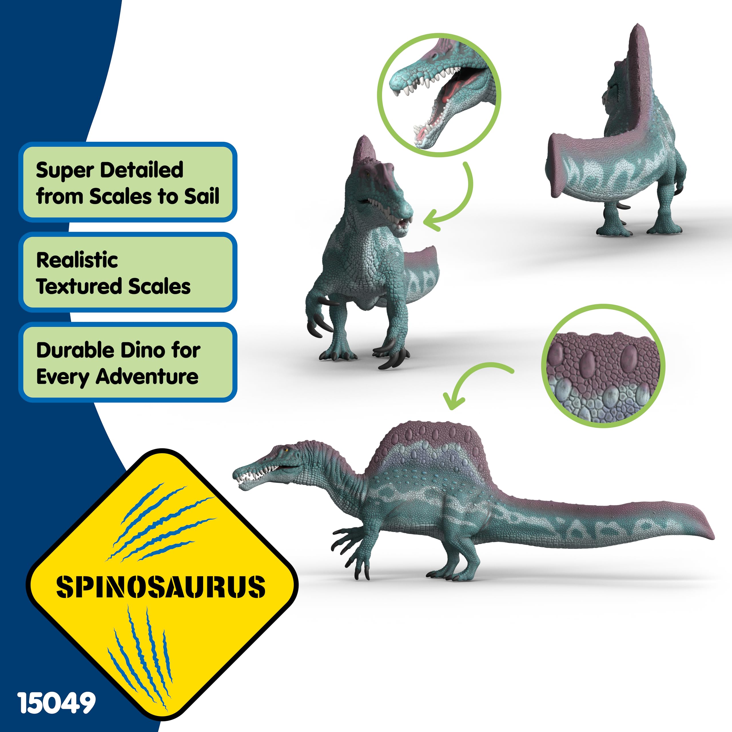 Schleich Spinosaurus Figure 15049 - Green Plastic Miniature | Ages 5-12 2