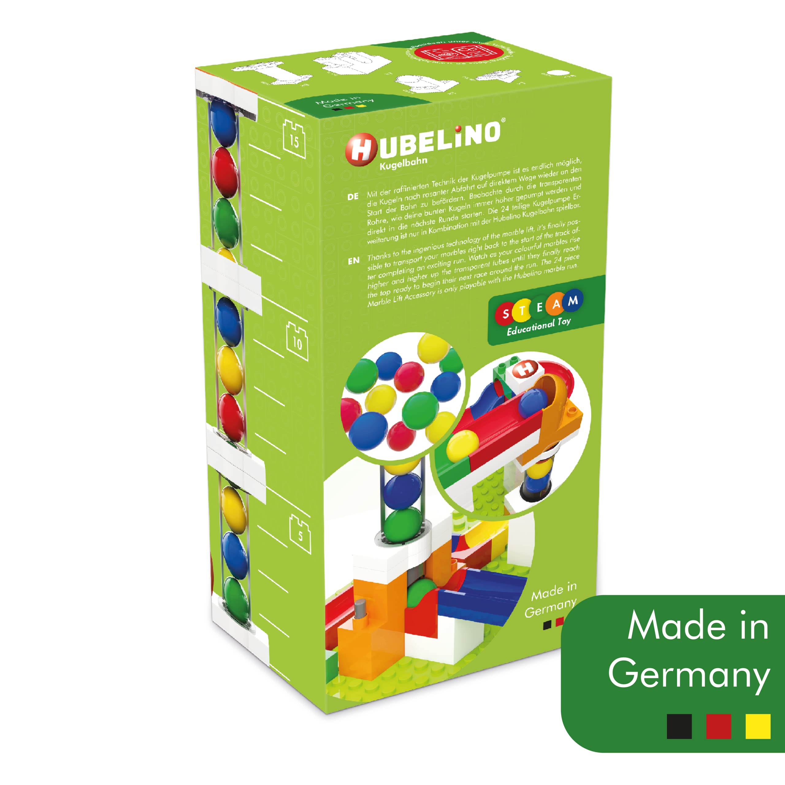 Hubelino 420596 Marble Run Lift Accessory - Ball Pump Expansion Set for Building Toys 16