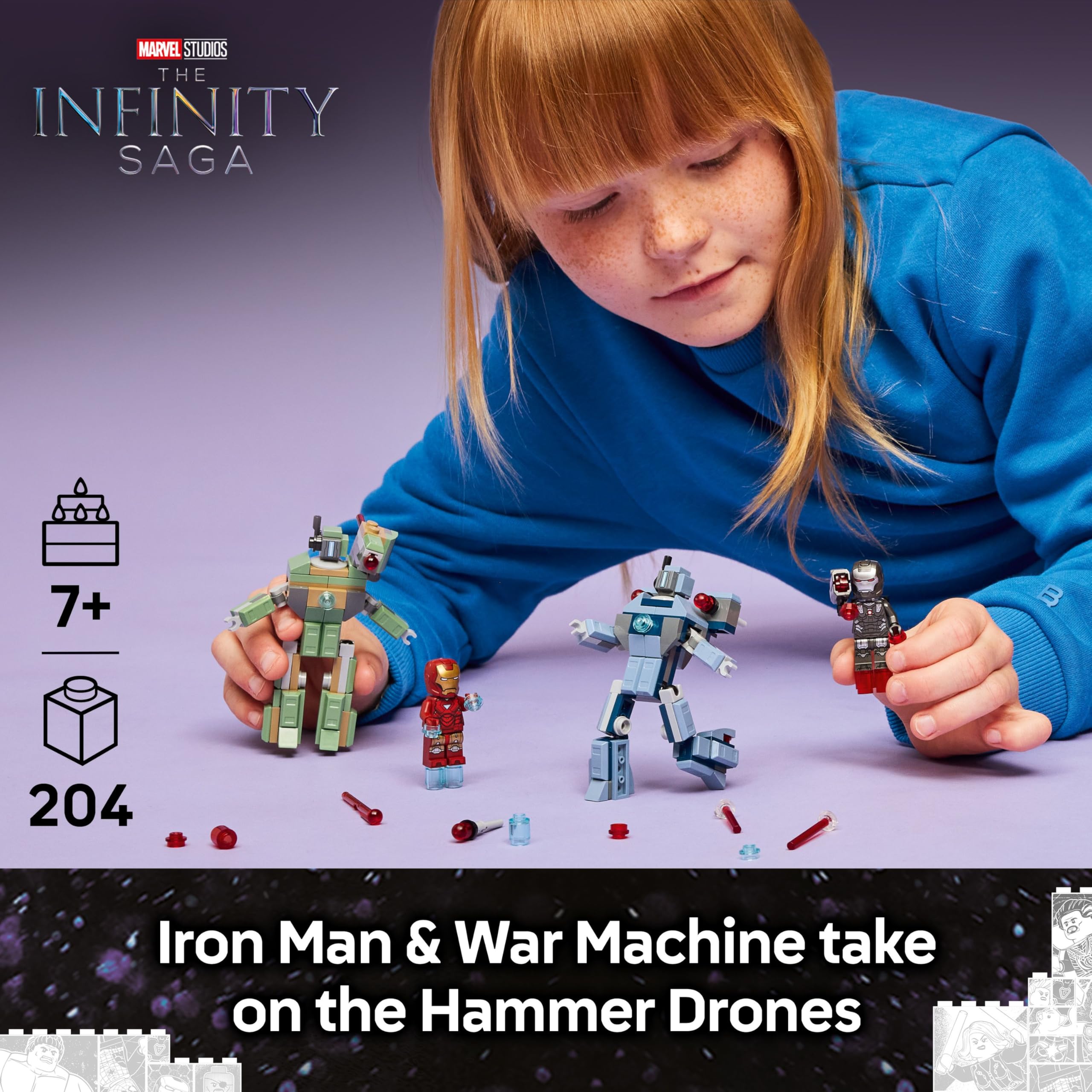LEGO Marvel Iron Man & War Machine vs. Hammer Drones Building Set | Age 7+ | Model 76320 2