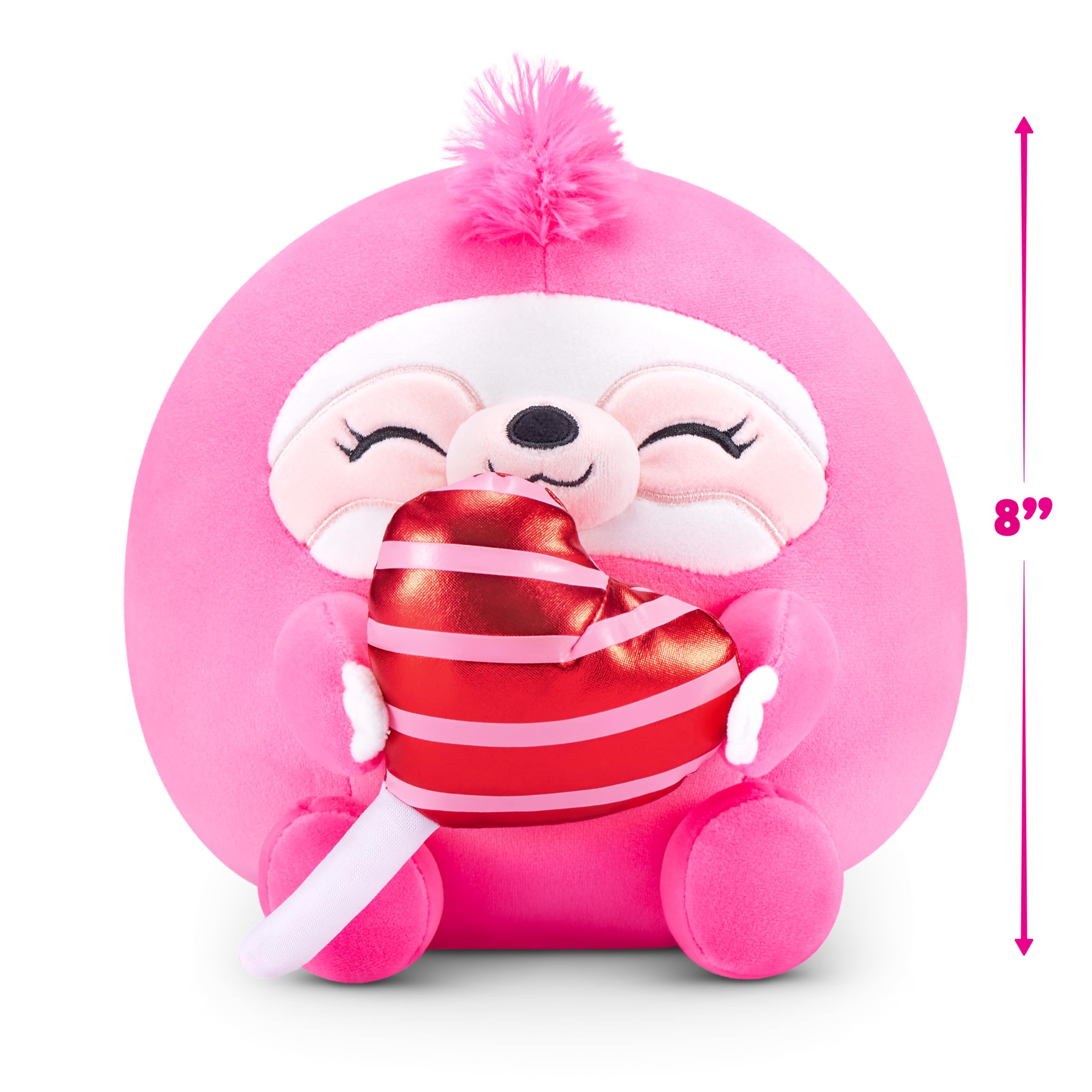Snackles Valentines Sloth - 20 cm ZURU Cuddly Squishy Plush with Licensed Snack 5