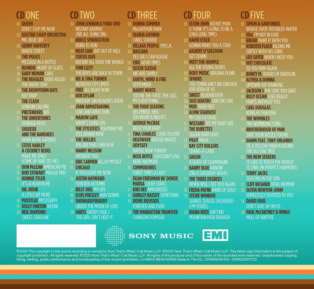 NOW That’s What I Call The 70s - 5 CD Compilation Album