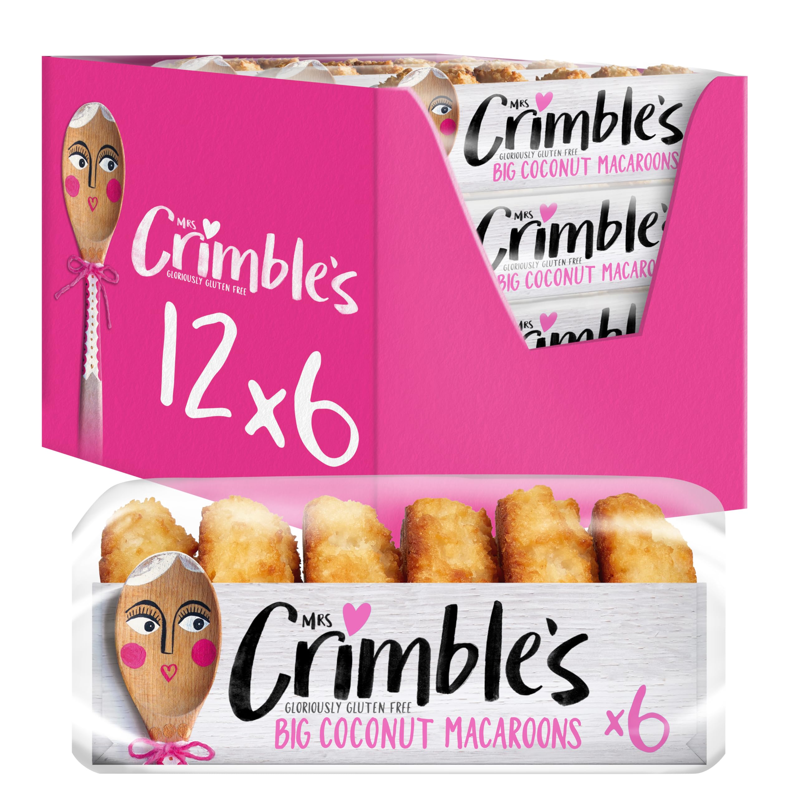 Mrs Crimbles Big Coconut Macaroons - Gluten-Free, Vegetarian | 6 Count (180g)