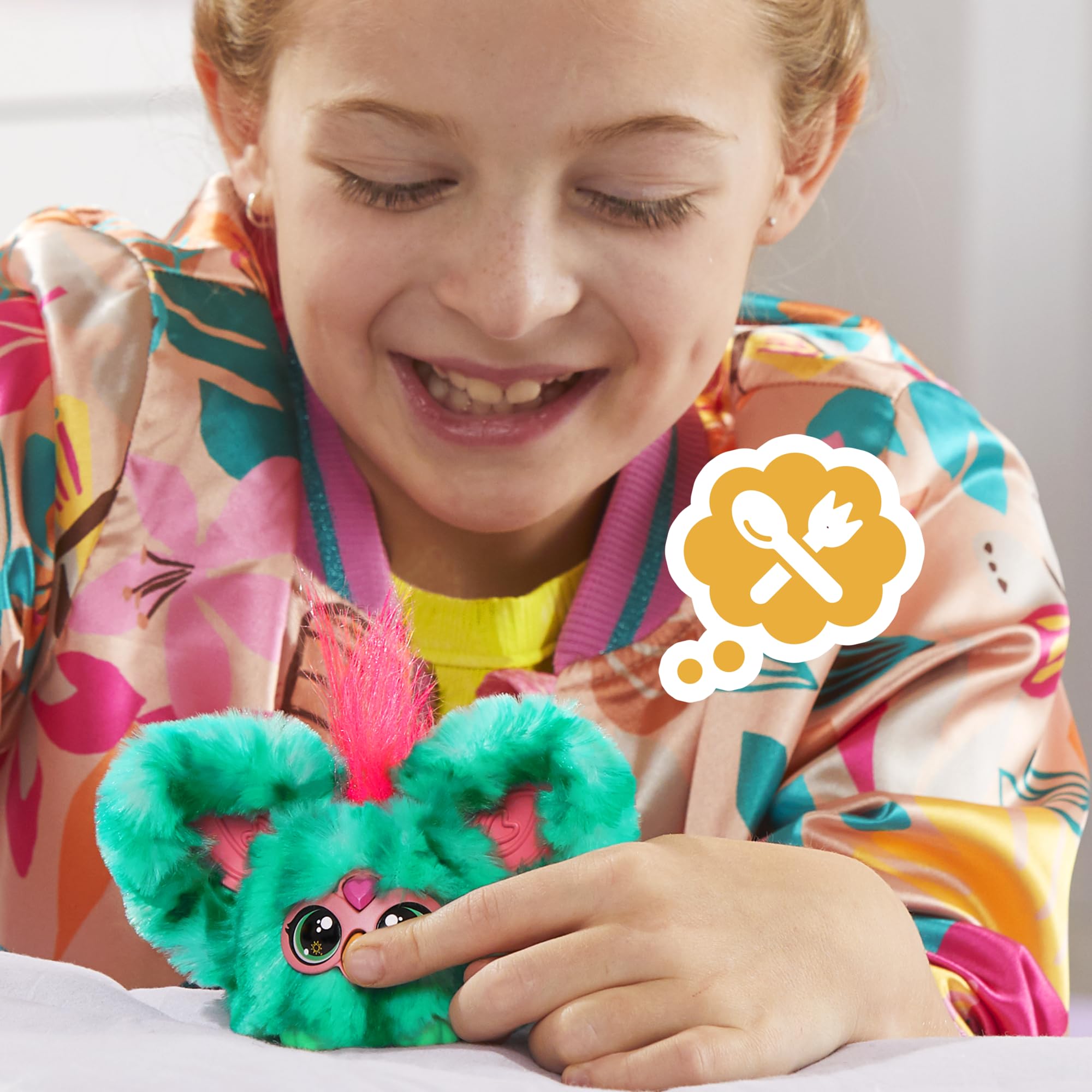 Furby Furblets Mello-Nee Mini Electronic Plush Toy with Keychain Clip 5