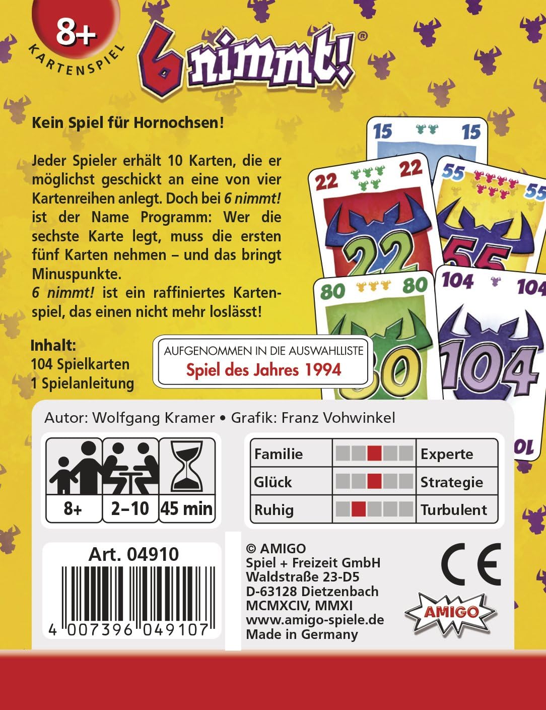 Amigo 4910 - 6 NIMMT - KARTENSPIEL - 7