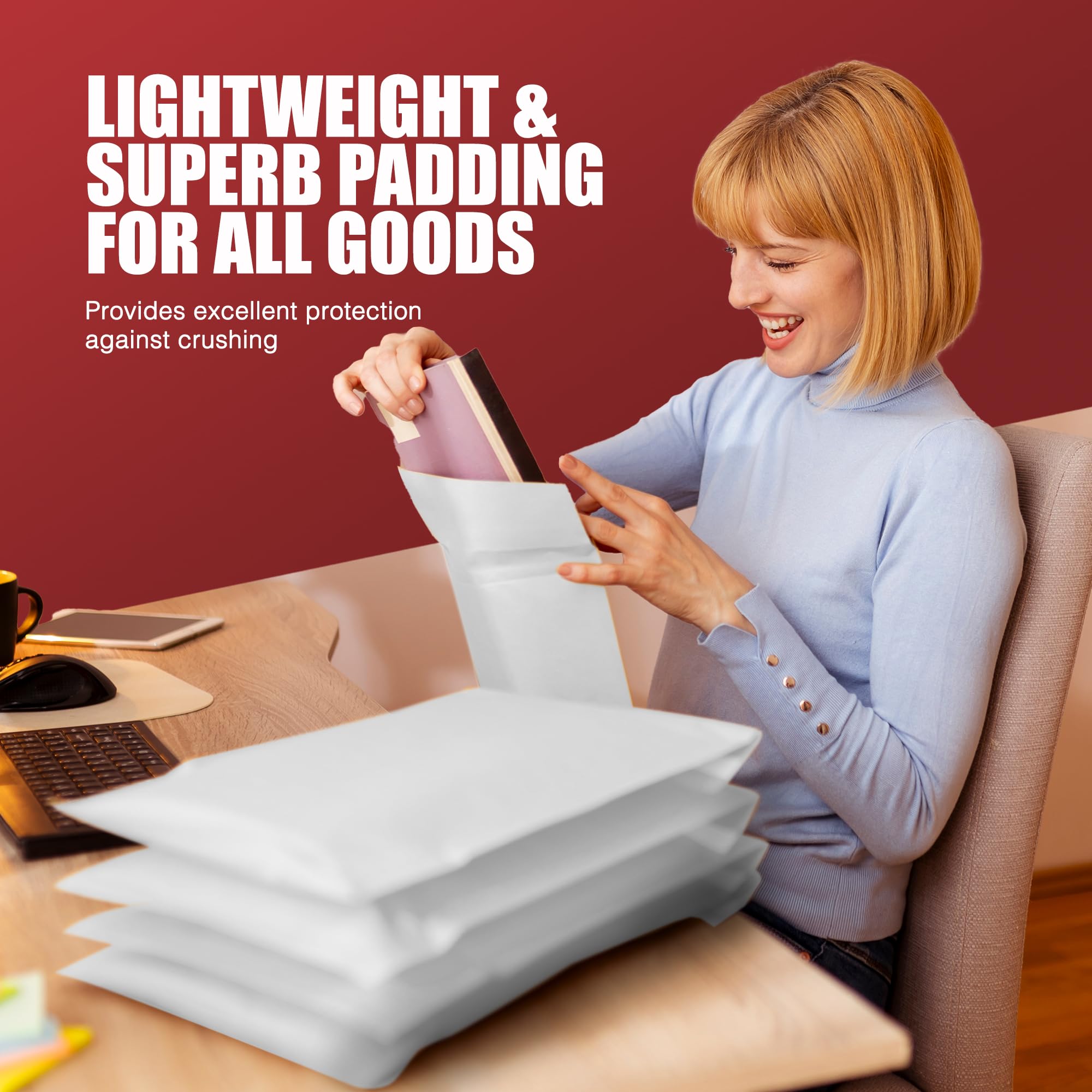 Merrimen A3 Padded Envelope Mailers - 10 Pack White Protective Plastic Mailers | 300x455mm 4
