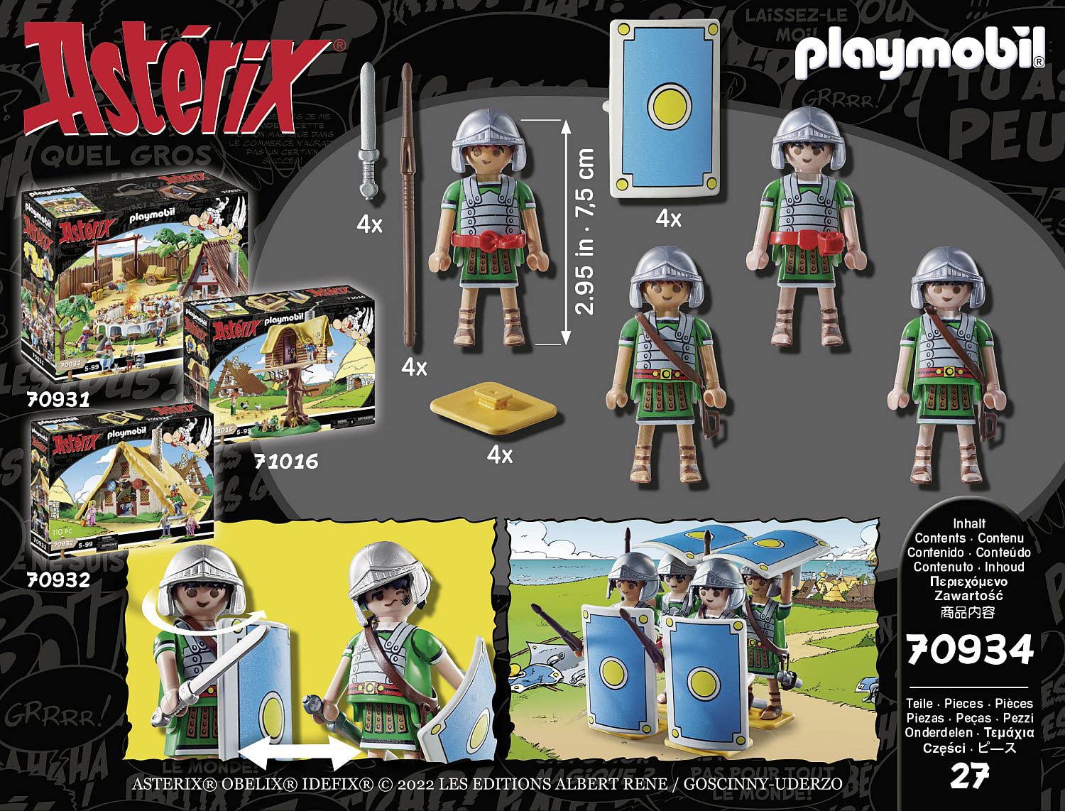 PLAYMOBIL Asterix: Roman Troop 70934 - 27-Piece Playset with Roman Soldiers and Accessories 6