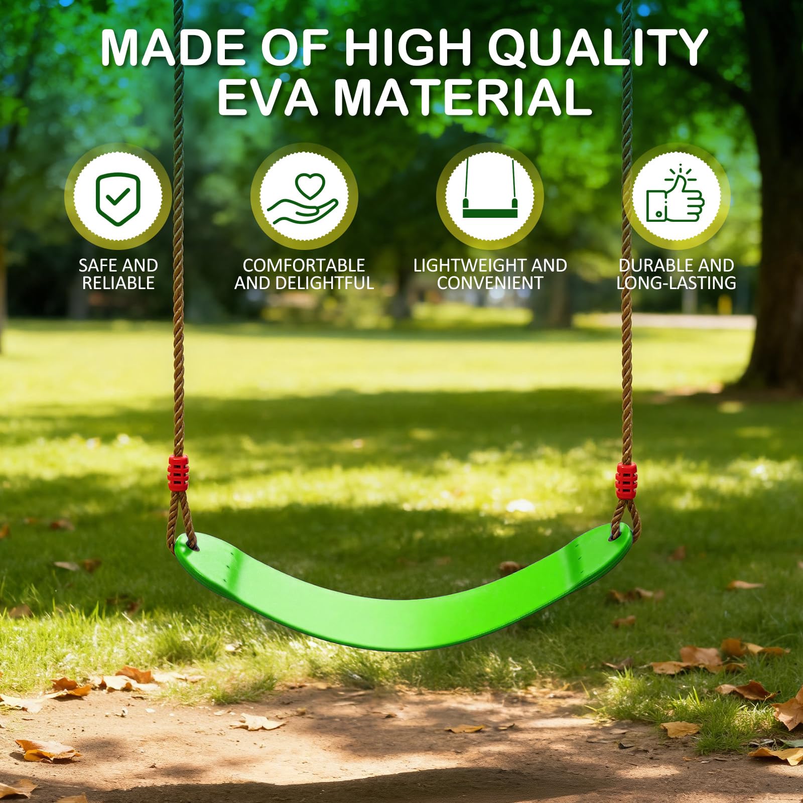 EXTSUD Outdoor Swing Seat - EVA Soft Rocking Chair | 150kg Load Capacity | Adjustable Ropes (145-220cm) 3