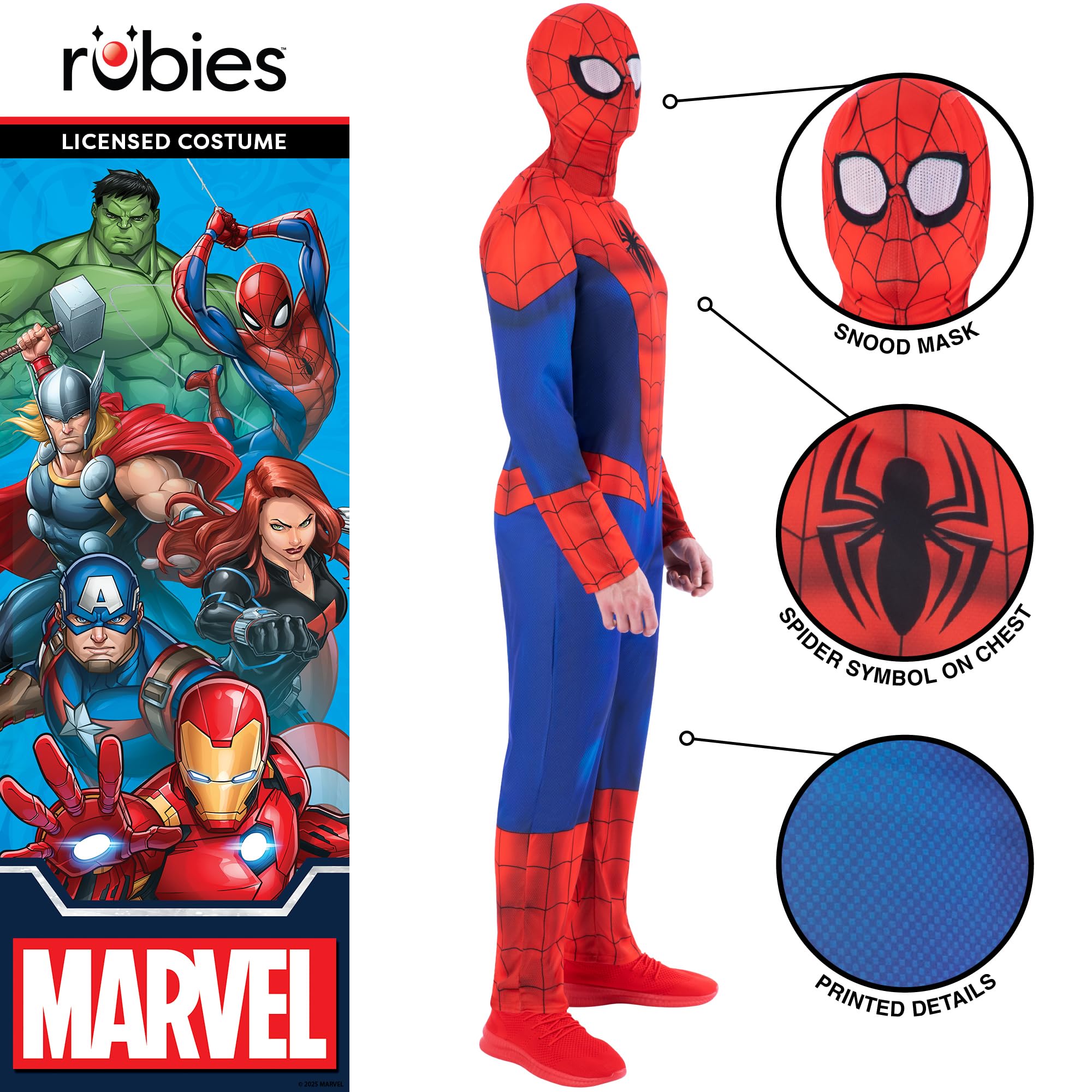 Rubies Spider-Man Classic Adult Costume - Jumpsuit & Mask, Size Small 3