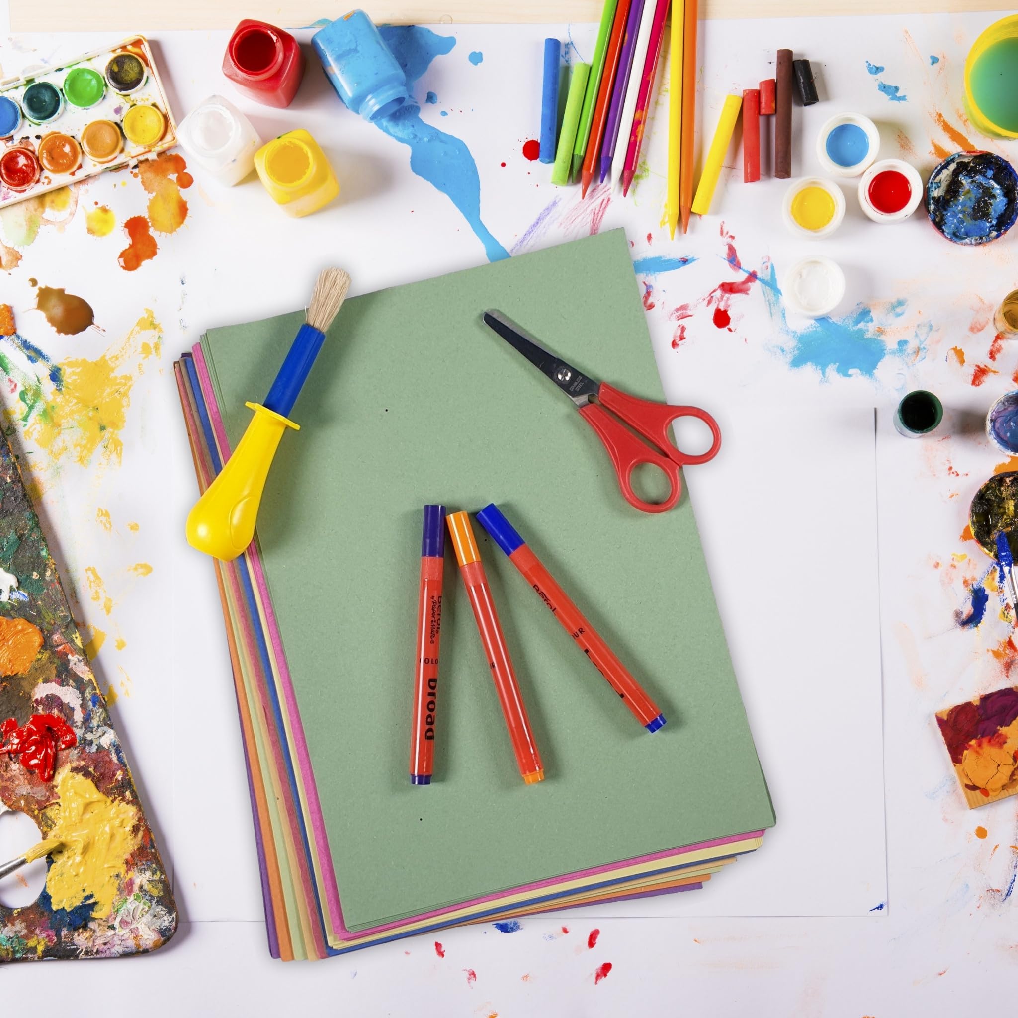Be Creative A3 Recycled Sugar Paper - 10 Colours, 100gsm, 100 Sheets | Ideal for Pastel & Chalk 6