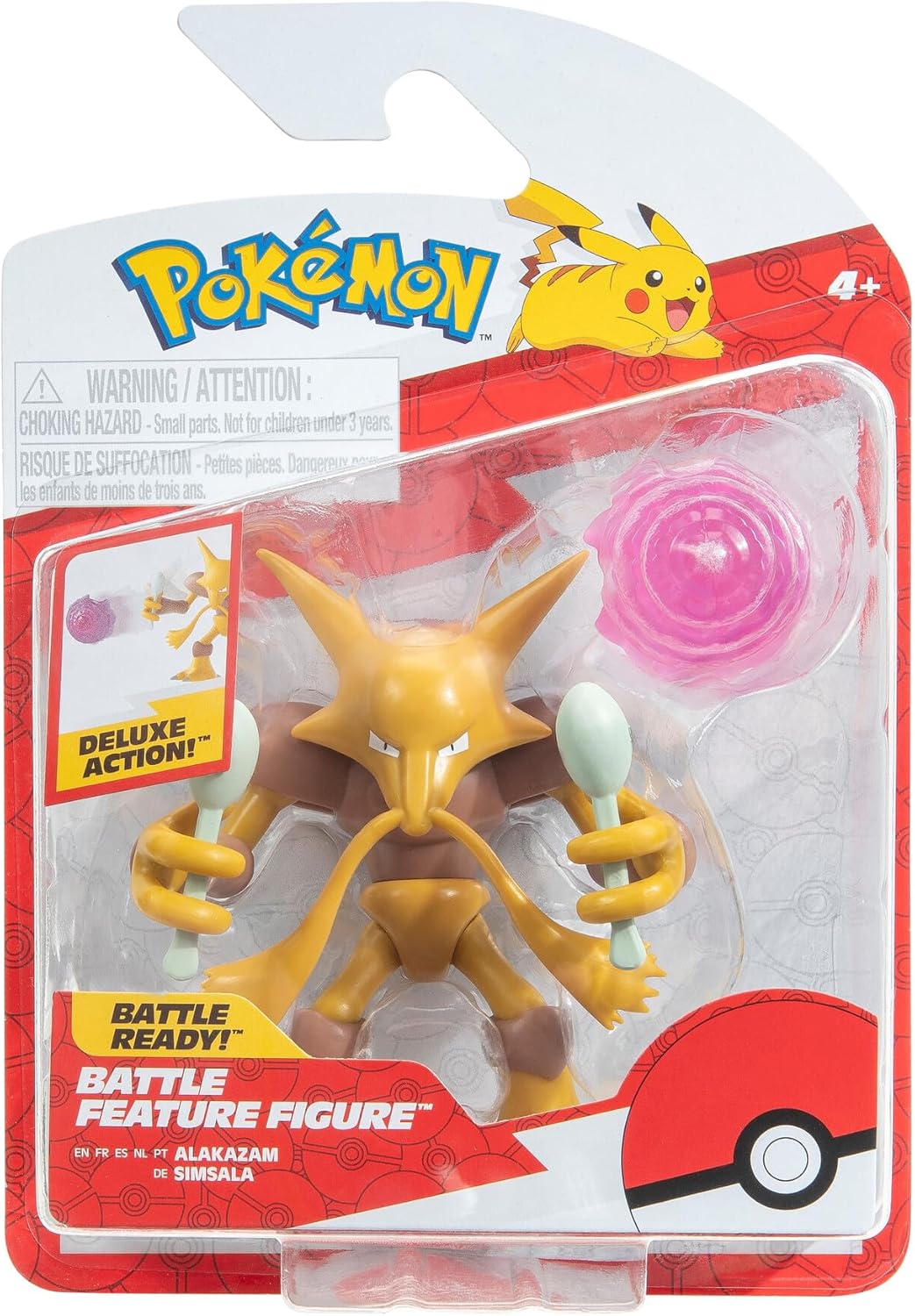 Pokémon Alakazam 4.5" Battle Figure - Dynamic Articulation, Simsala Color 1