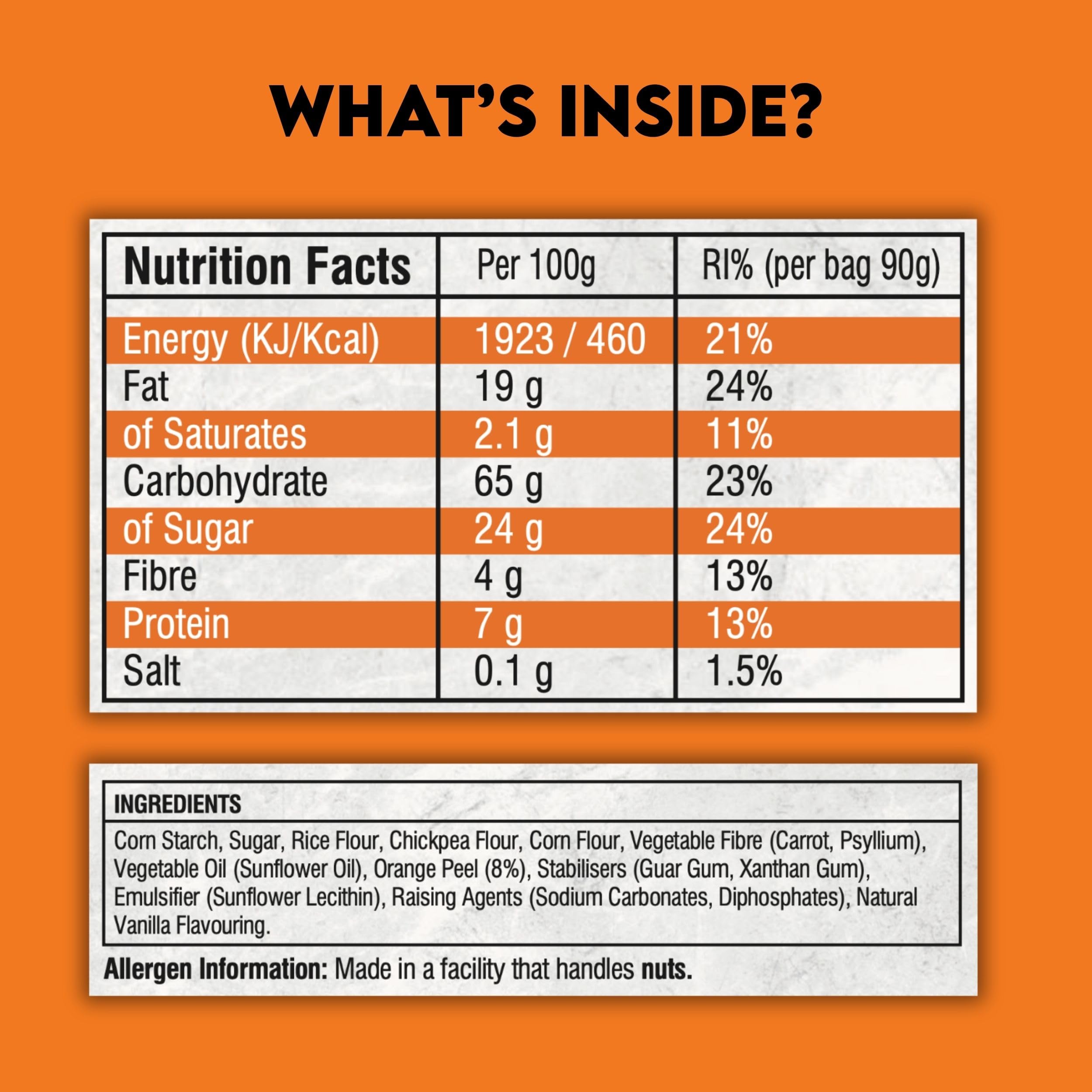 EverFree Gluten-Free Orange Cookies - Vegan, High Fibre, 90g Pack
