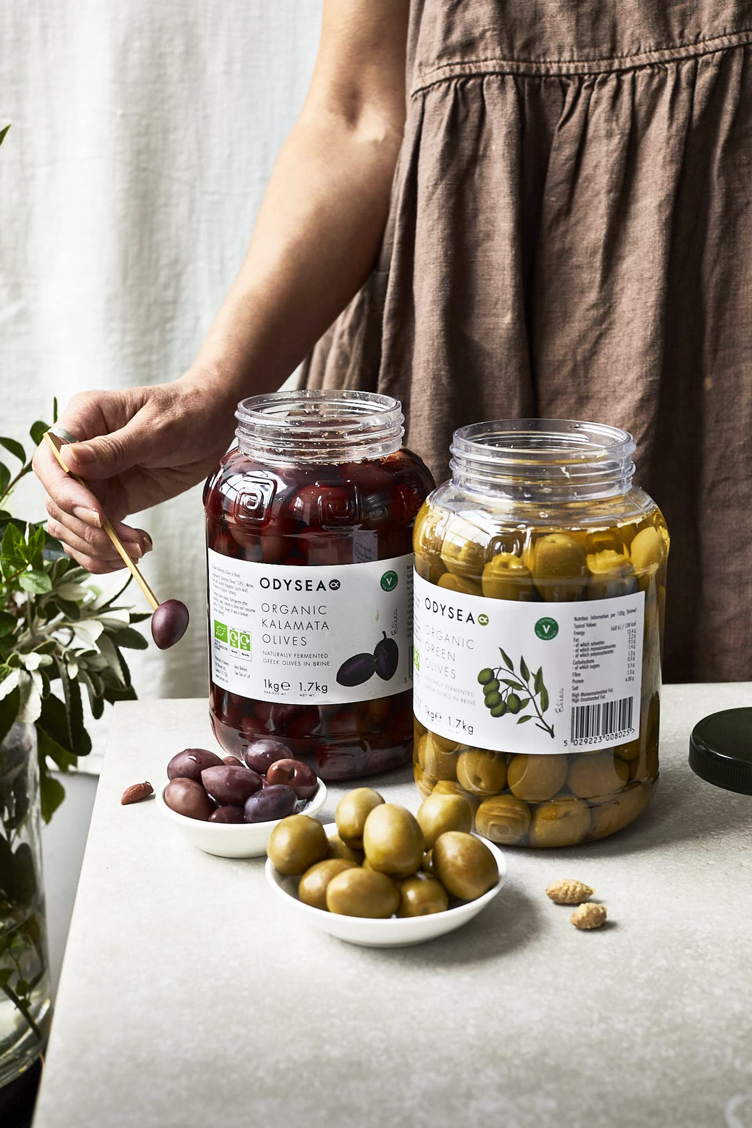 Odysea Organic Green Olives in Brine (1kg)
