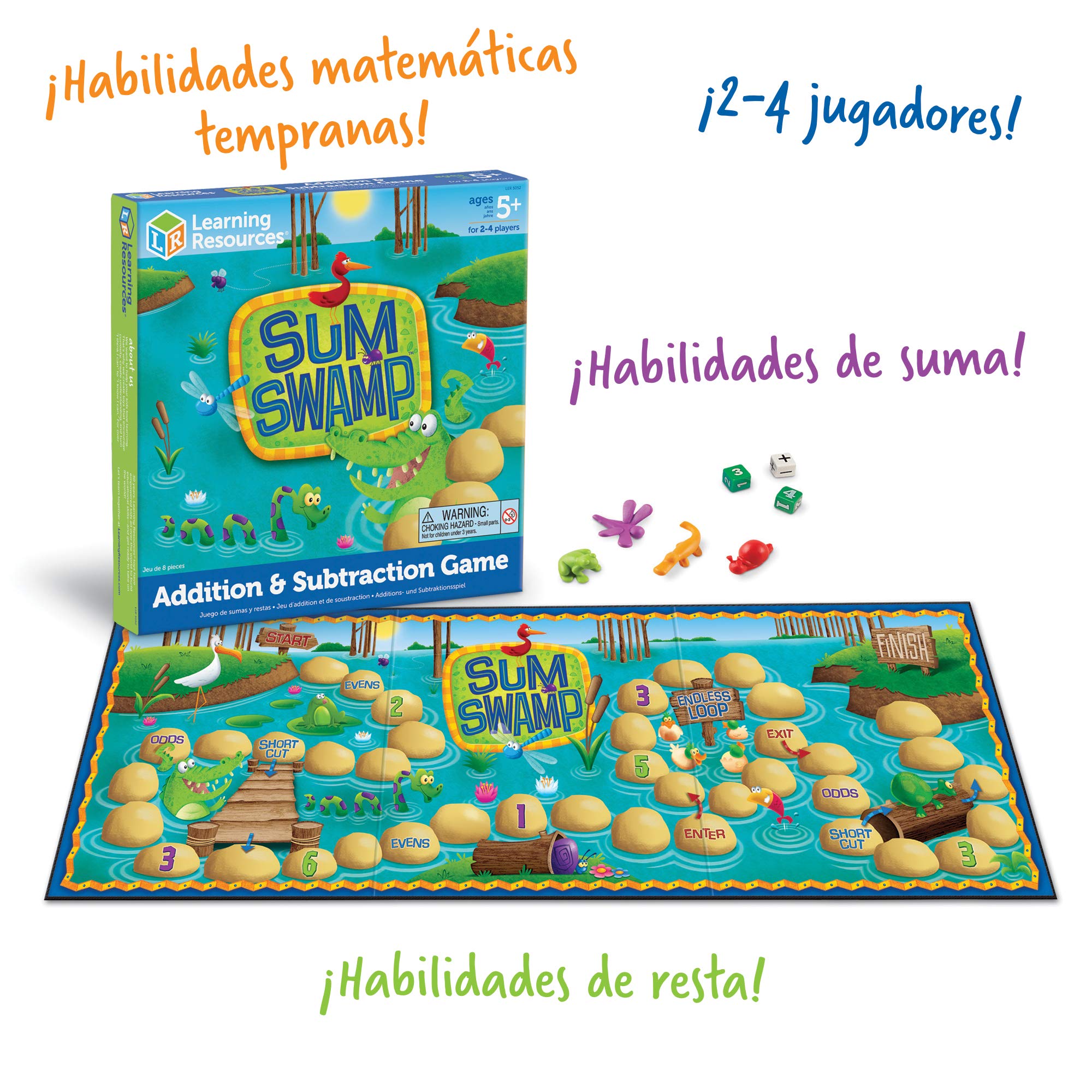 Learning Resources Sum Swamp Addition & Subtraction Game and Sight Word Bingo Set 5