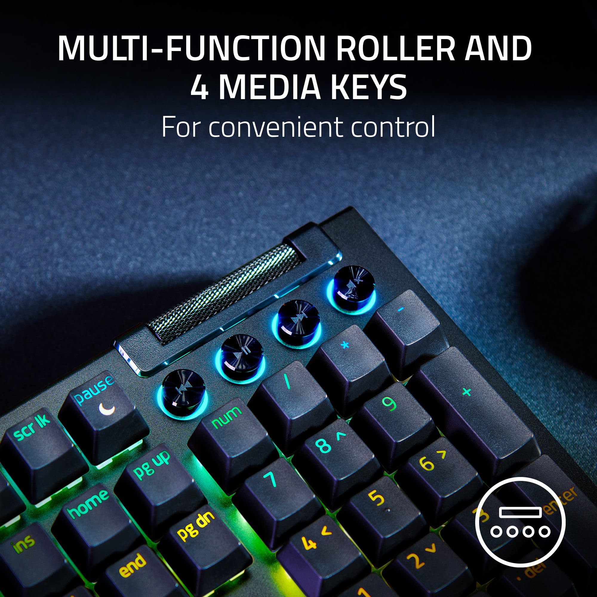 Razer BlackWidow V4 Mechanical Gaming Keyboard - Green Clicky Switch | Chroma RGB | UK Layout 8