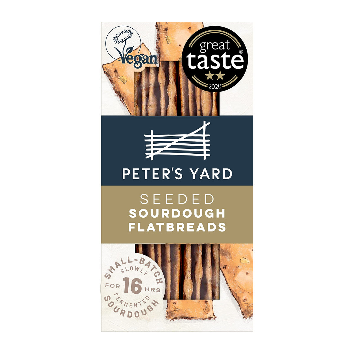 Peter's Yard Seeded Sourdough Flatbreads - Vegan, High Fibre, 135 g (Pack of 6)