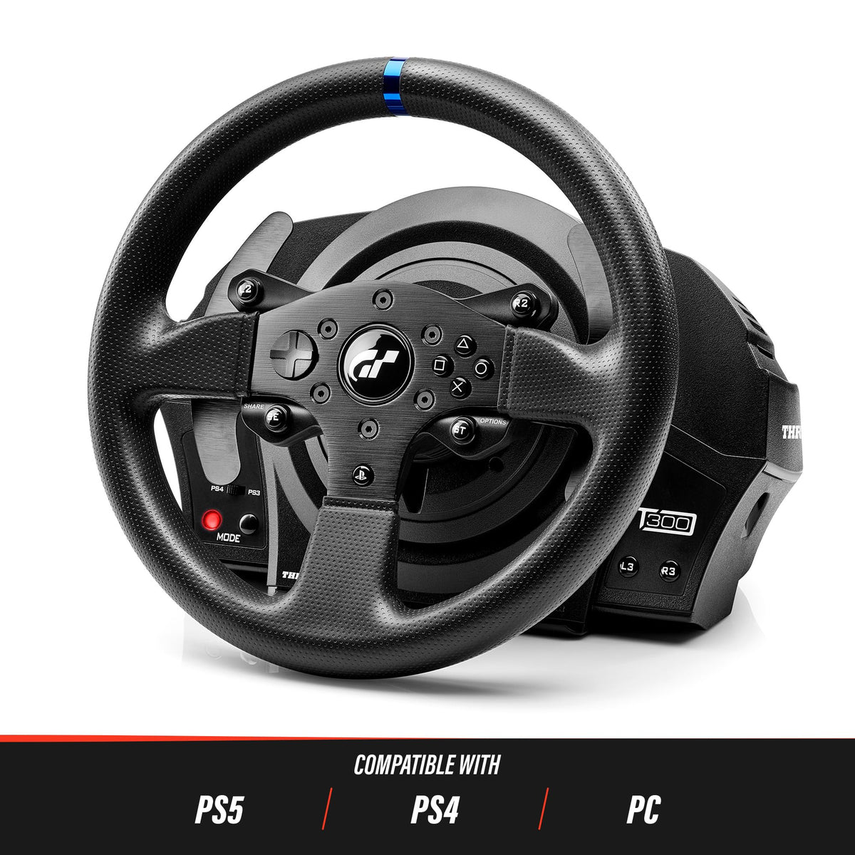 Thrustmaster T300RS GT Force Feedback Racing Wheel with 3 Pedals - PS4, PS5, PC