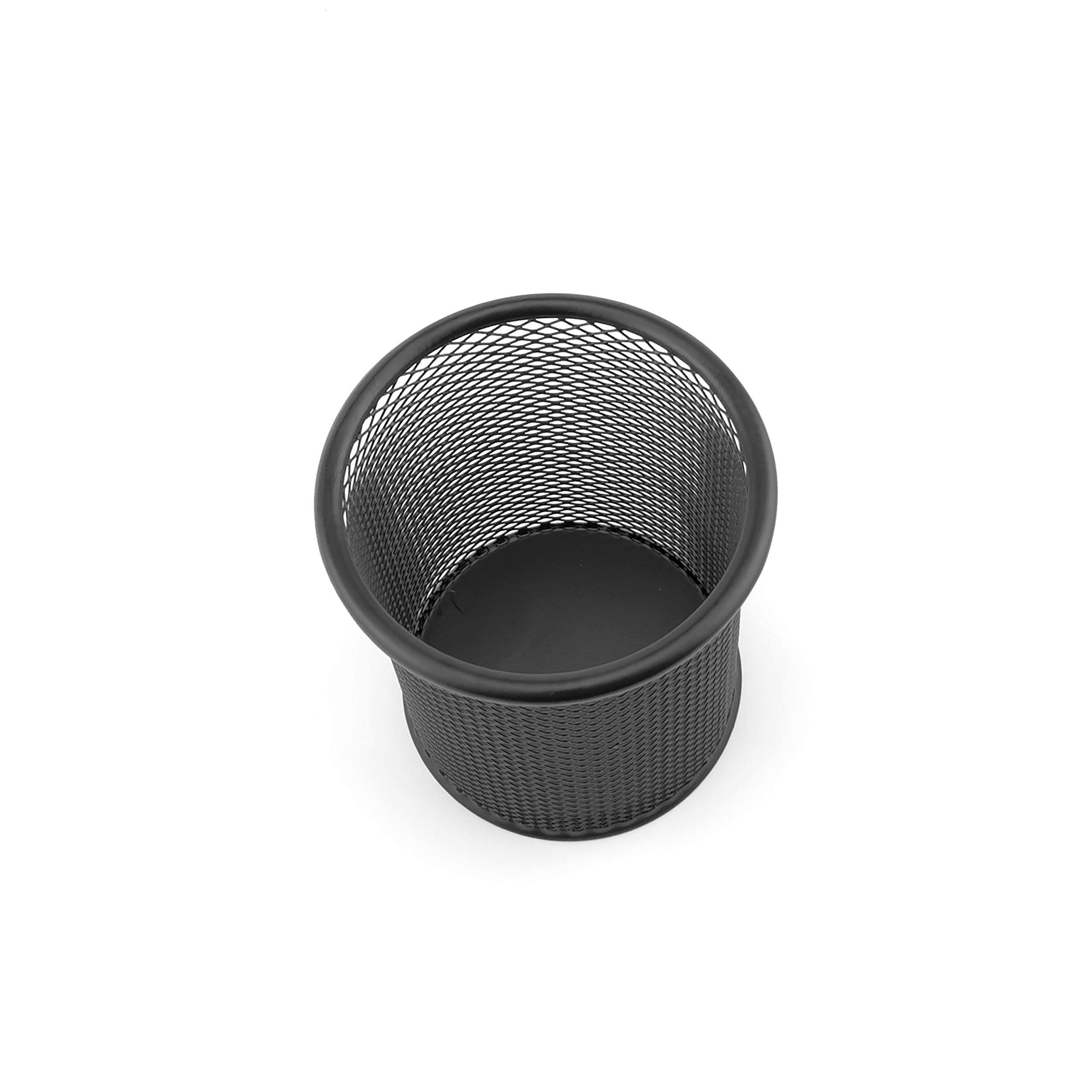 D.RECT Metal Pen Holder - Round Wire Mesh, Multifunctional Cup for Ballpoint Pens | Black | 90x90x100mm 4