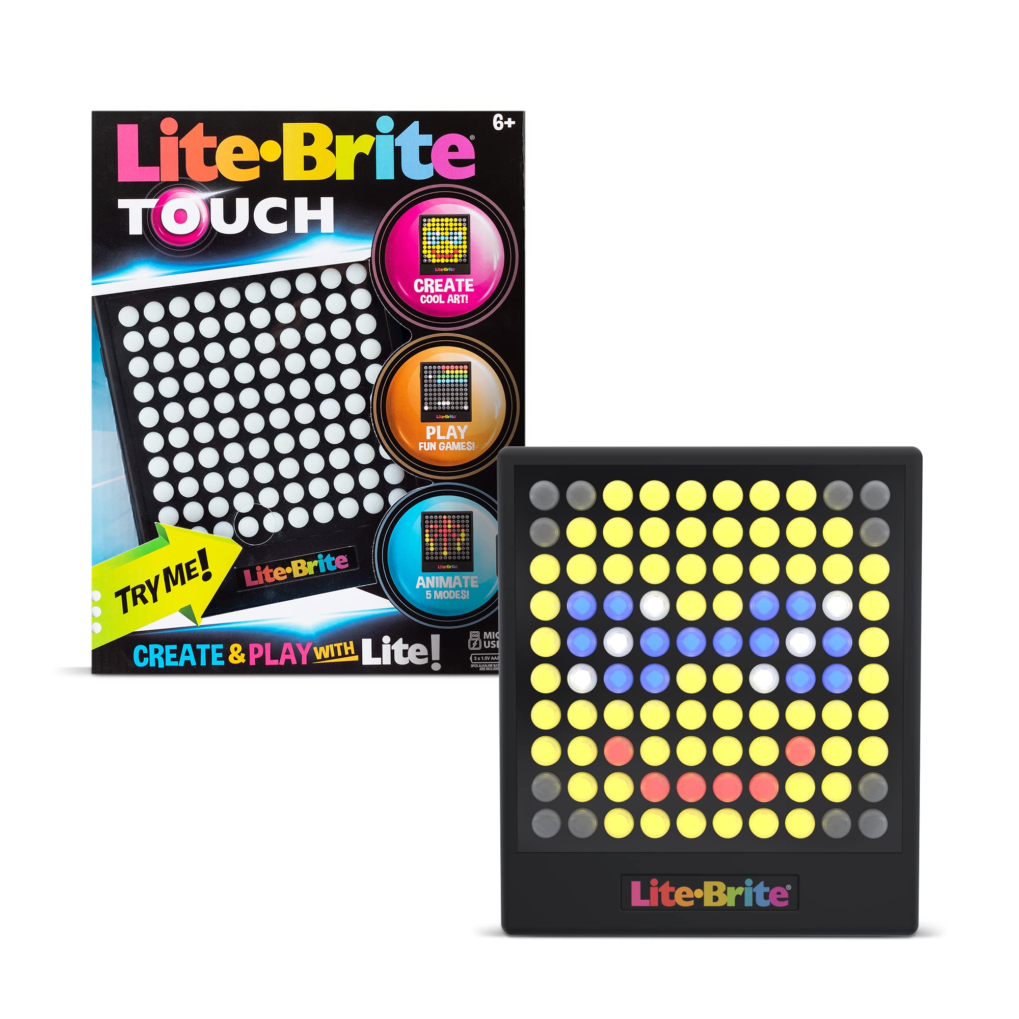Lite Brite Basic Fun LED Light Up Drawing Board - 7 Colors, 5 Animations | Ages 6+ 1