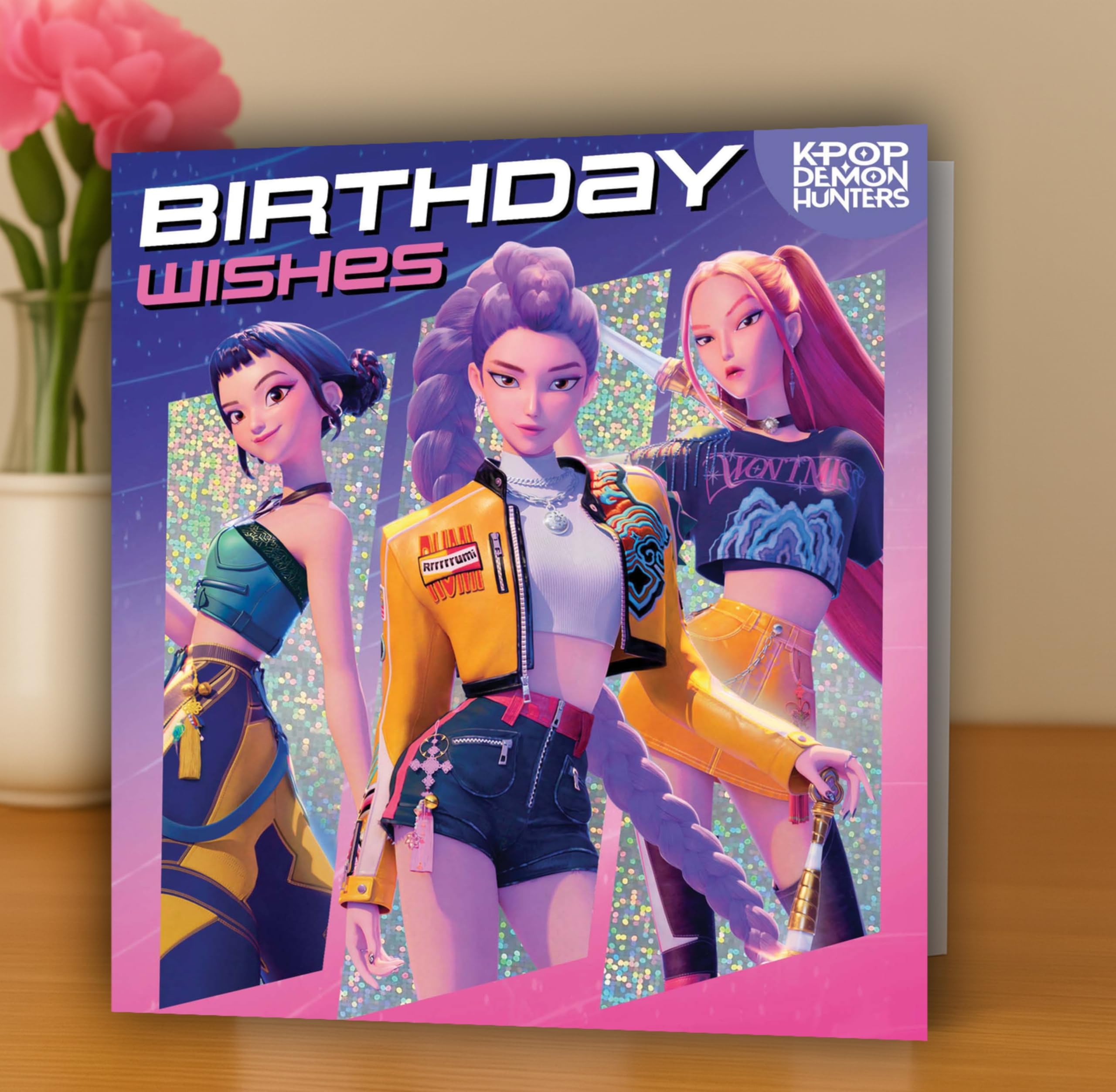 Danilo Promotions LTD KPOP Demon Hunters Birthday Card | Pink | Standard Size 3
