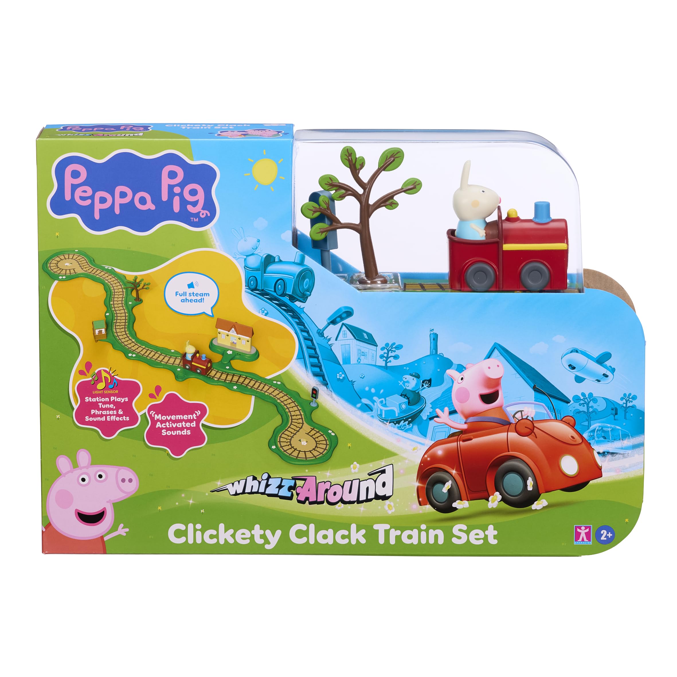 Peppa Pig Whizz Around Clickety Clack Train Set - Motorised Vehicle Playset for Ages 2+ 1