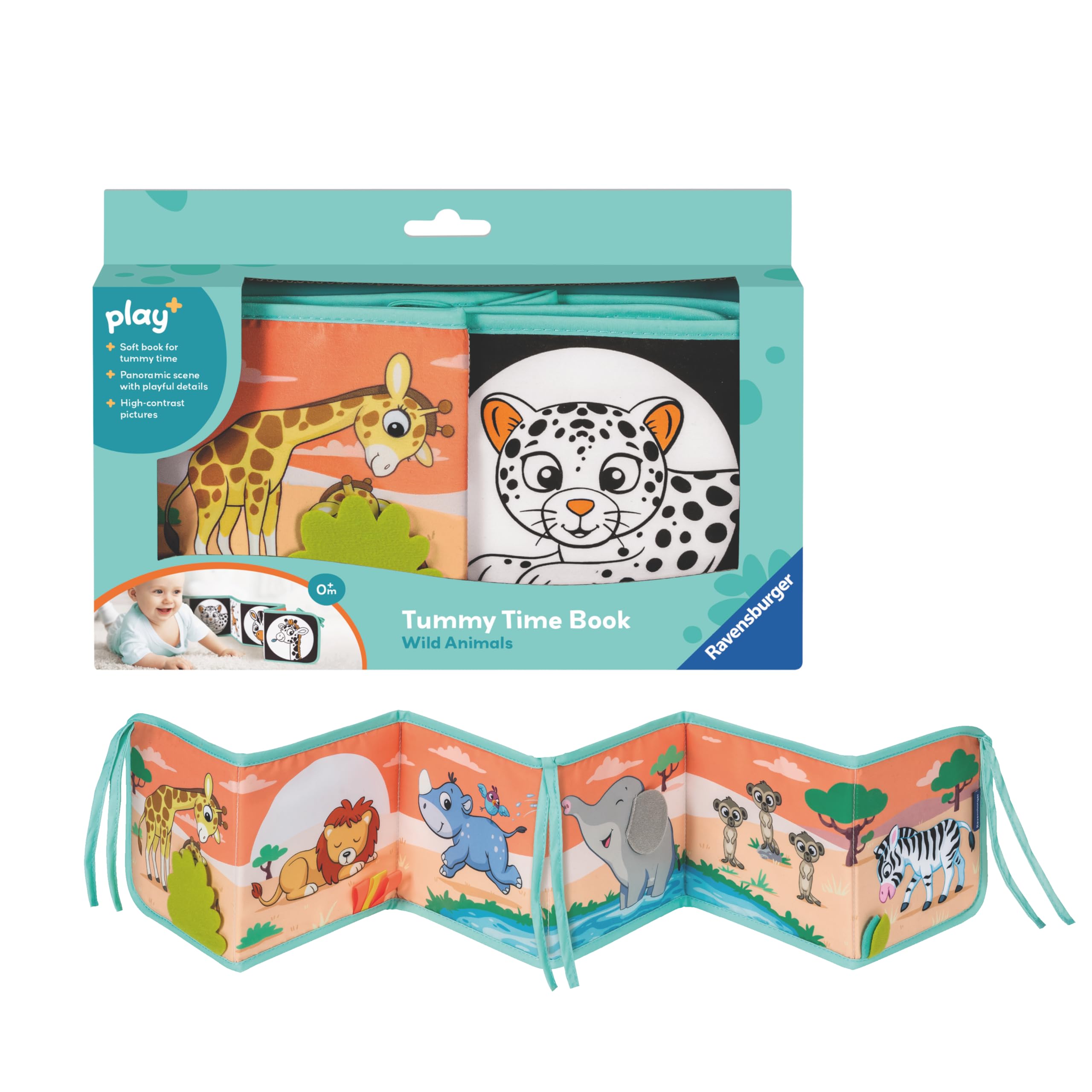 Ravensburger Play+ Tummy Time Wild Animals Baby Sensory Development Toy 1