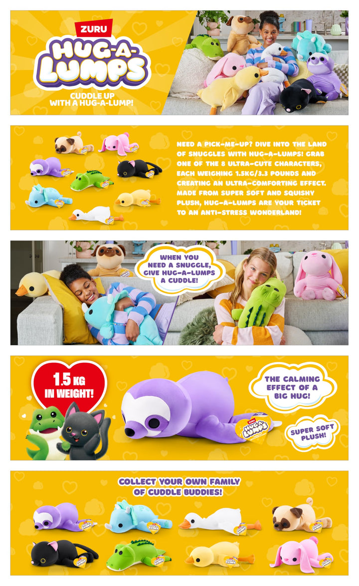 Hug-A-Lumps by ZURU - Weighted Cuddly Plush Toy, 1.5kg Dino (Delilah)