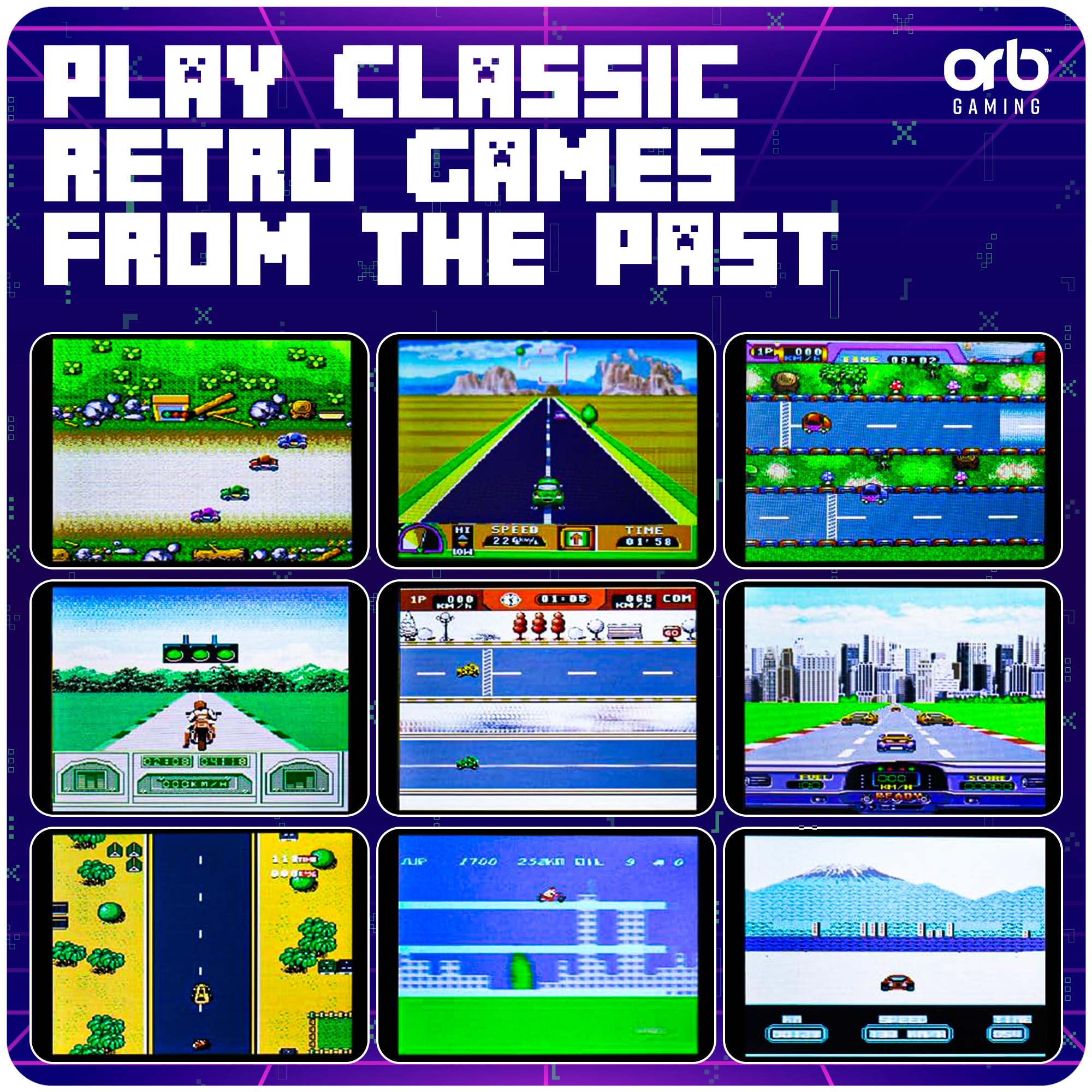 Mini Arcade Racing Machine - Handheld Console with 30 Built-in 8-Bit Games 13