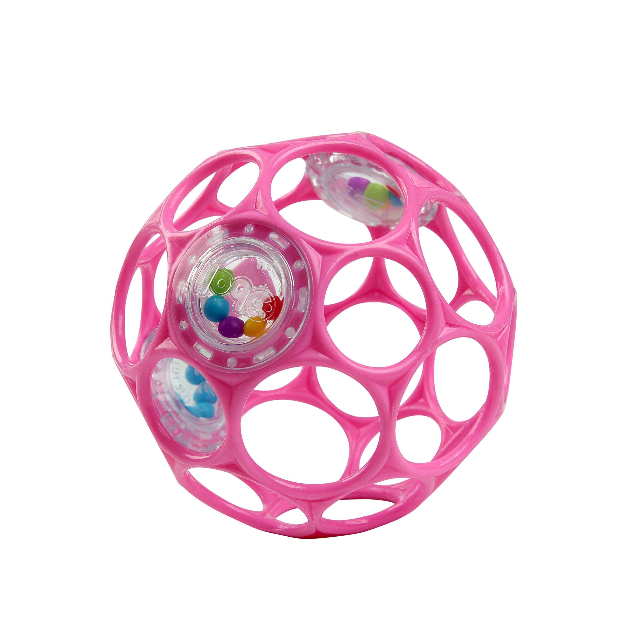 Bright Starts Oball Rattle Easy-Grasp Toy - Pink, Newborn+ 1