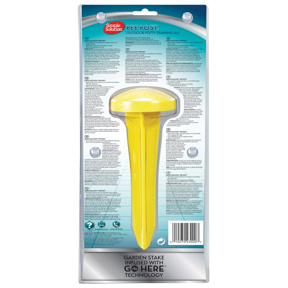 Simple Solution Pee Post - Outdoor Dog Training Aid with Pheromones | Yellow Plastic