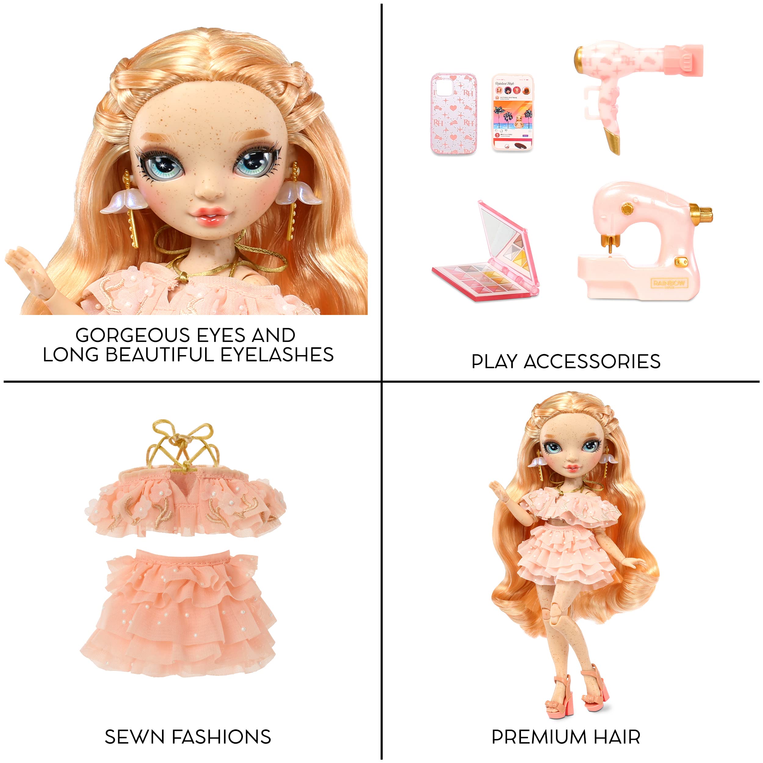 Rainbow High Victoria Whitman Fashion Doll - Light Pink Outfit & 10+ Accessories | 12 Inches Tall 5