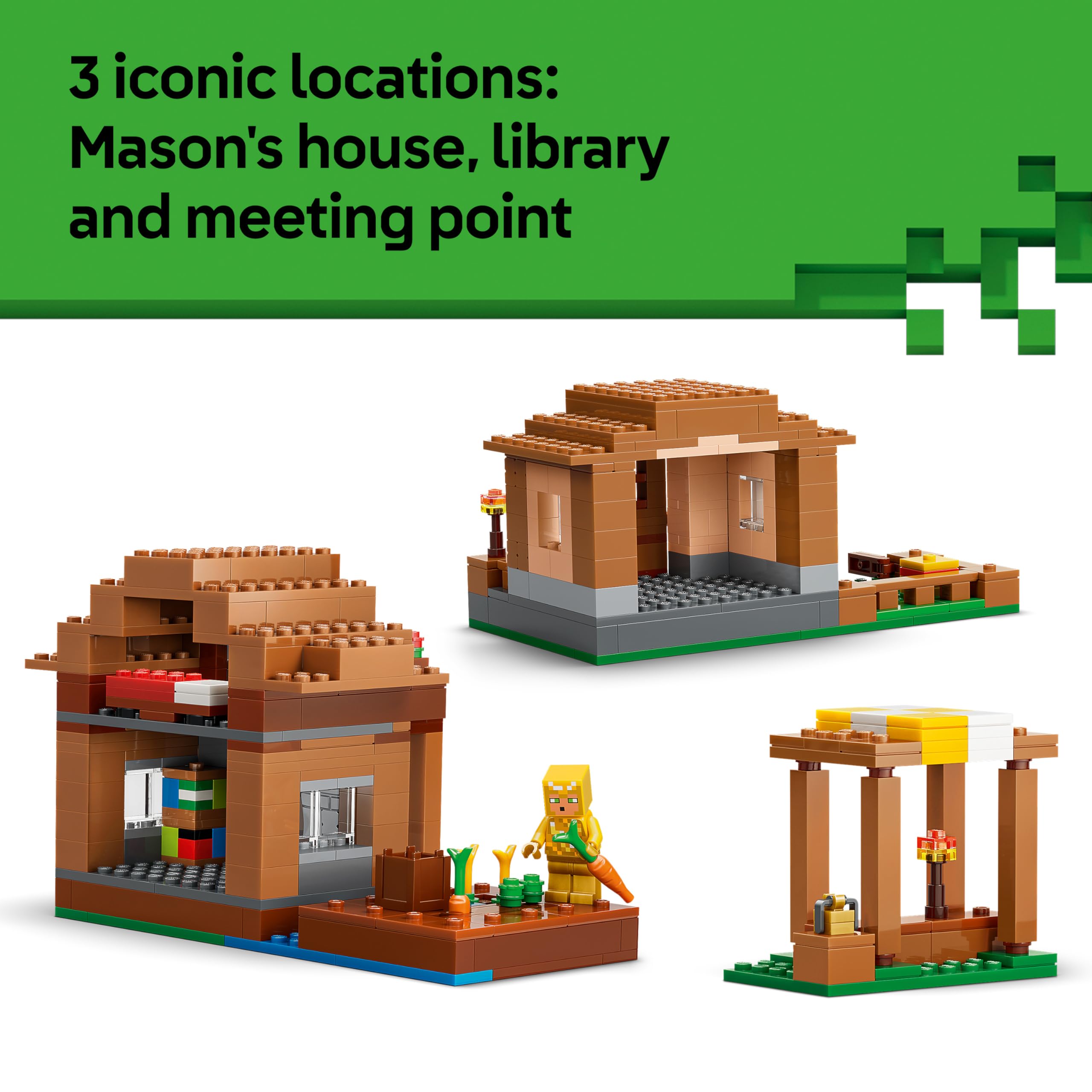 LEGO Minecraft Evoker Village Attack Building Set - 11 Figures, 3 Locations, Ages 9+ 3