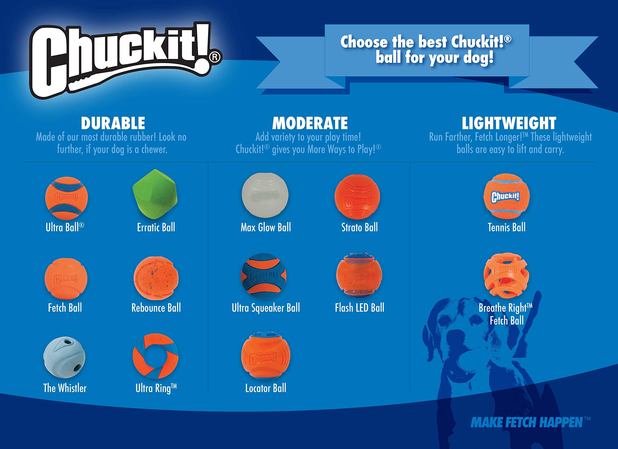 Chuckit! Max Glow Ball Medium 2 Pack - 6 cm Diameter Light Up Dog Toy 8