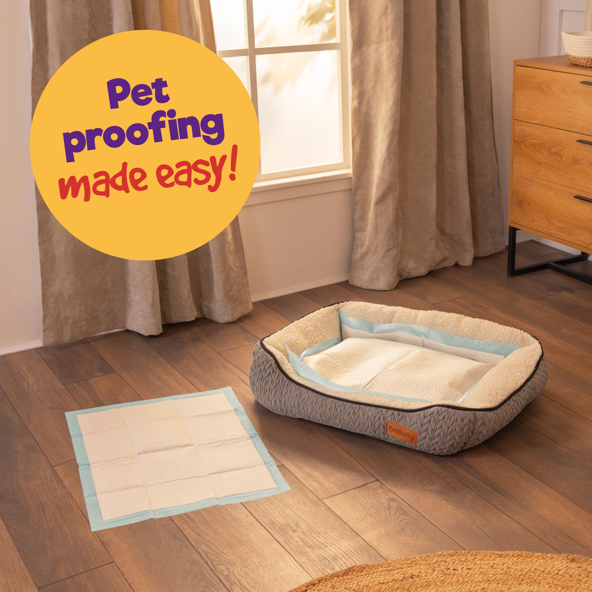 Petlicity Disposable Training Pads, Small (45x60cm), 50 Pack - Highly Absorbent Puppy Pads 3