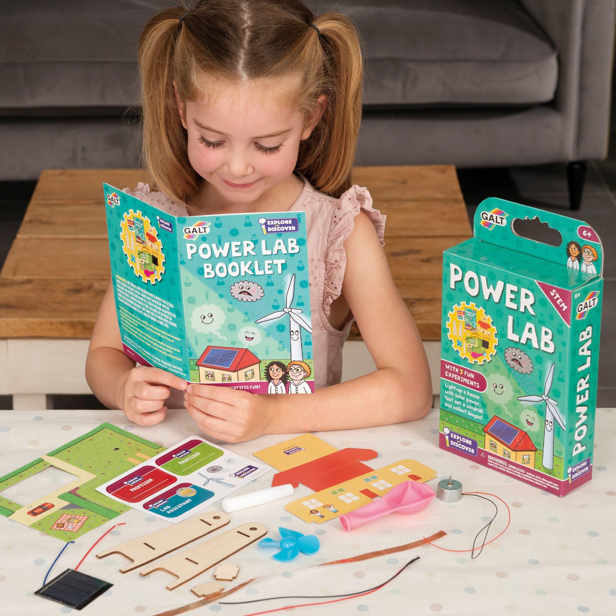 Galt Power Lab Science Kit for Kids Ages 6+ | STEM Learning | 3 Experiments