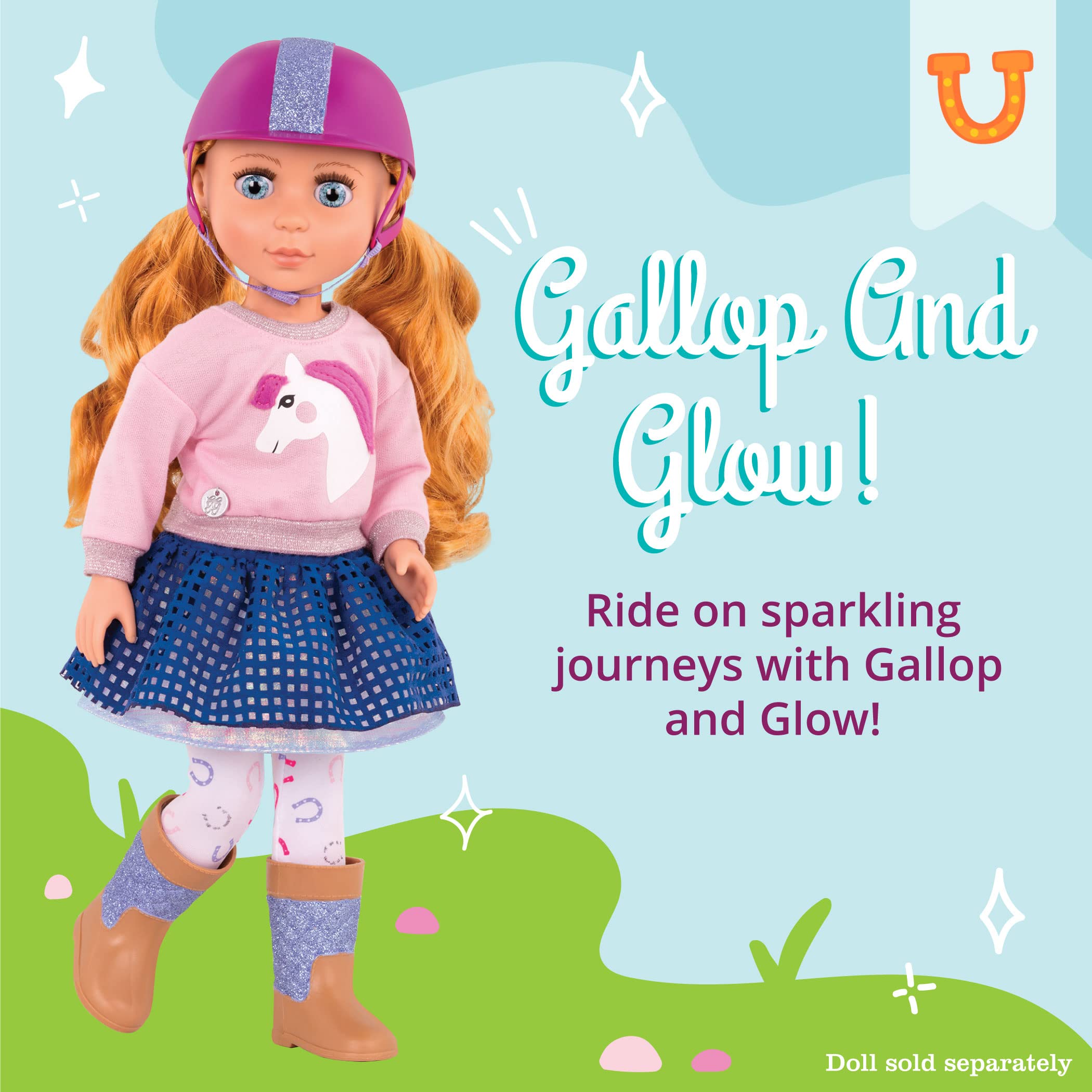 Glitter Girls 14-Inch Doll Gallop & Glow Riding Outfit - Deluxe Equestrian Clothes Set for 3+ 11
