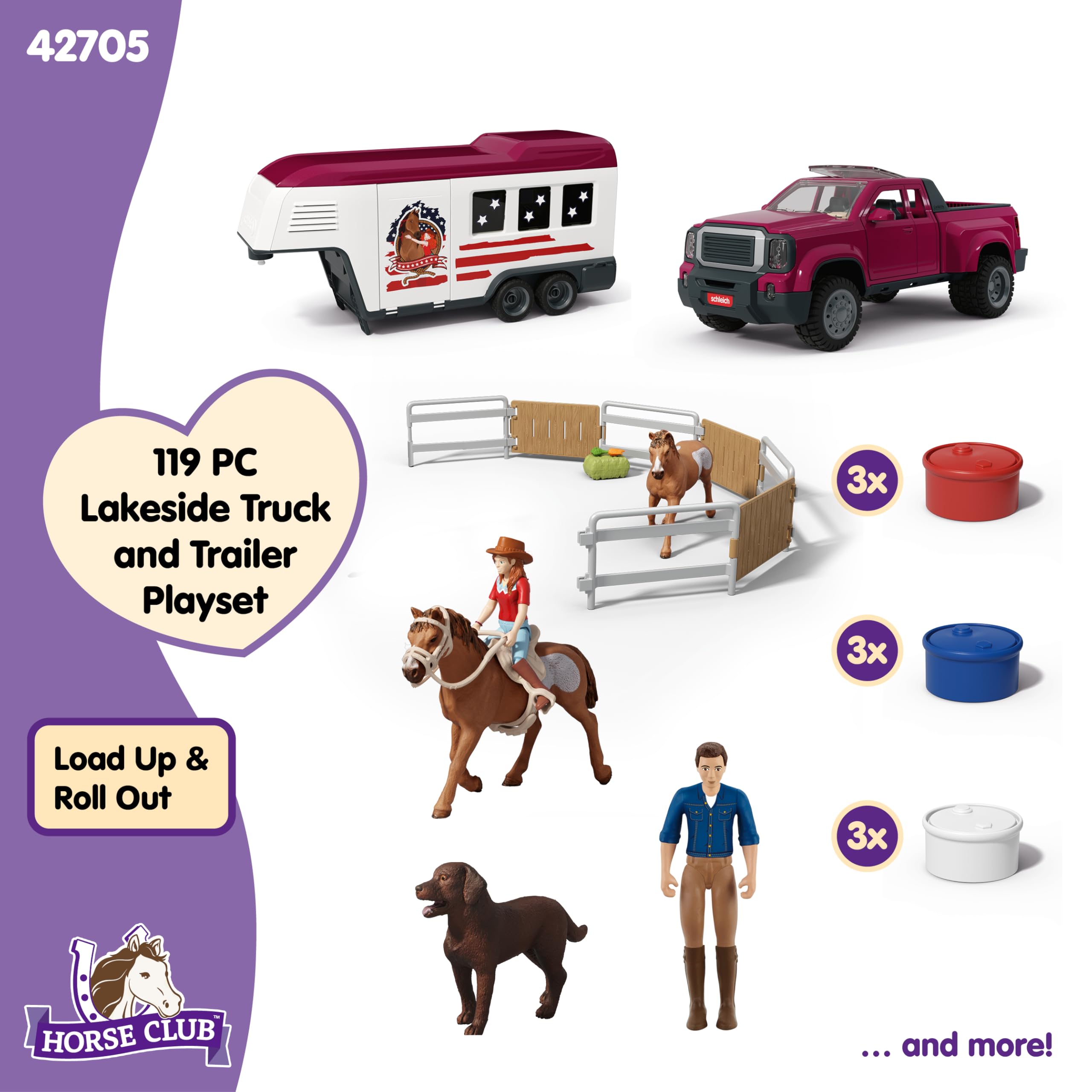 SCHLEICH Horse Club Lakeside Truck and Trailer Playset | 119 Pieces | Ages 5-12 6