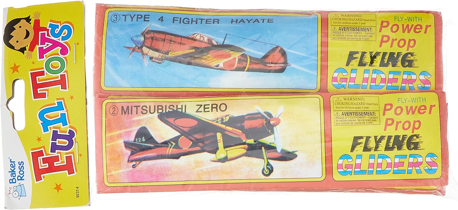 Baker Ross W314 Power Prop Flying Glider Planes - Pack of 6, Assorted Colors, Easy Assembly Foam Airplanes for Kids 1