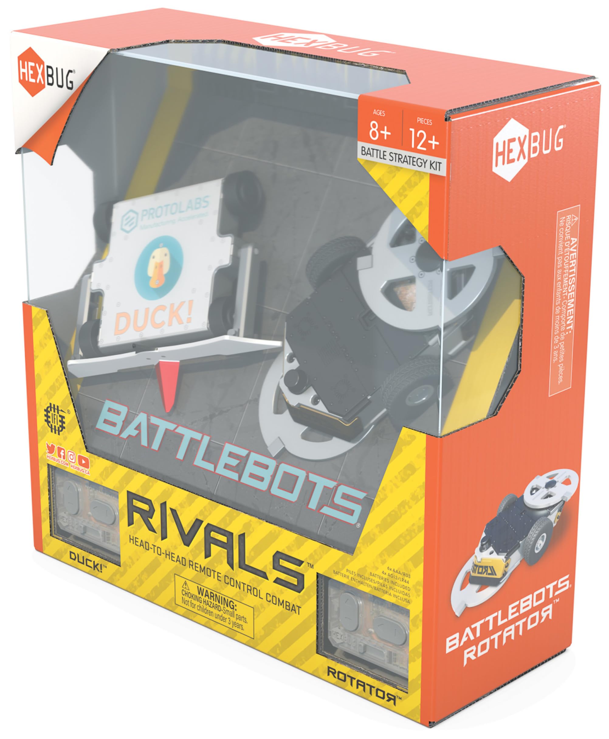 HEXBUG BattleBots Rivals 5.0 - Rotator and DUCK! Remote Control Bots | Ages 8+ 5