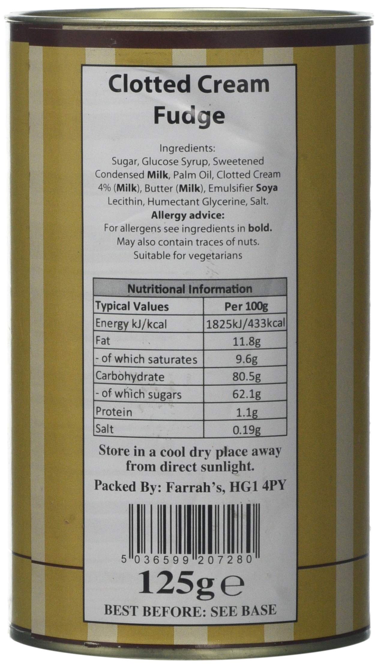 Farrah's of Harrogate Clotted Cream Fudge Drum 150g