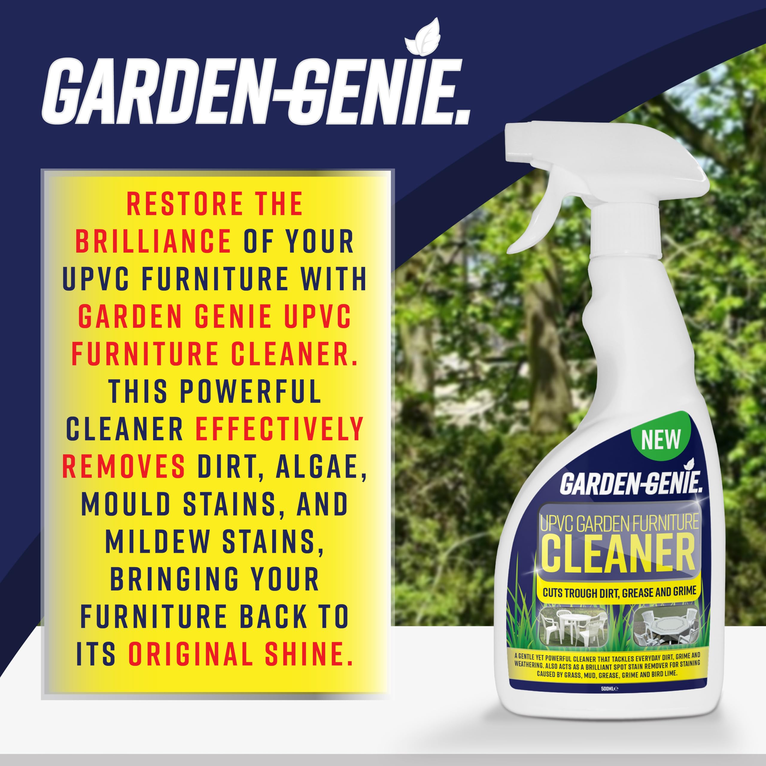 Garden Genie UPVC Furniture Cleaner - Powerful Stain Removal | Non-Abrasive | 500 ml 2