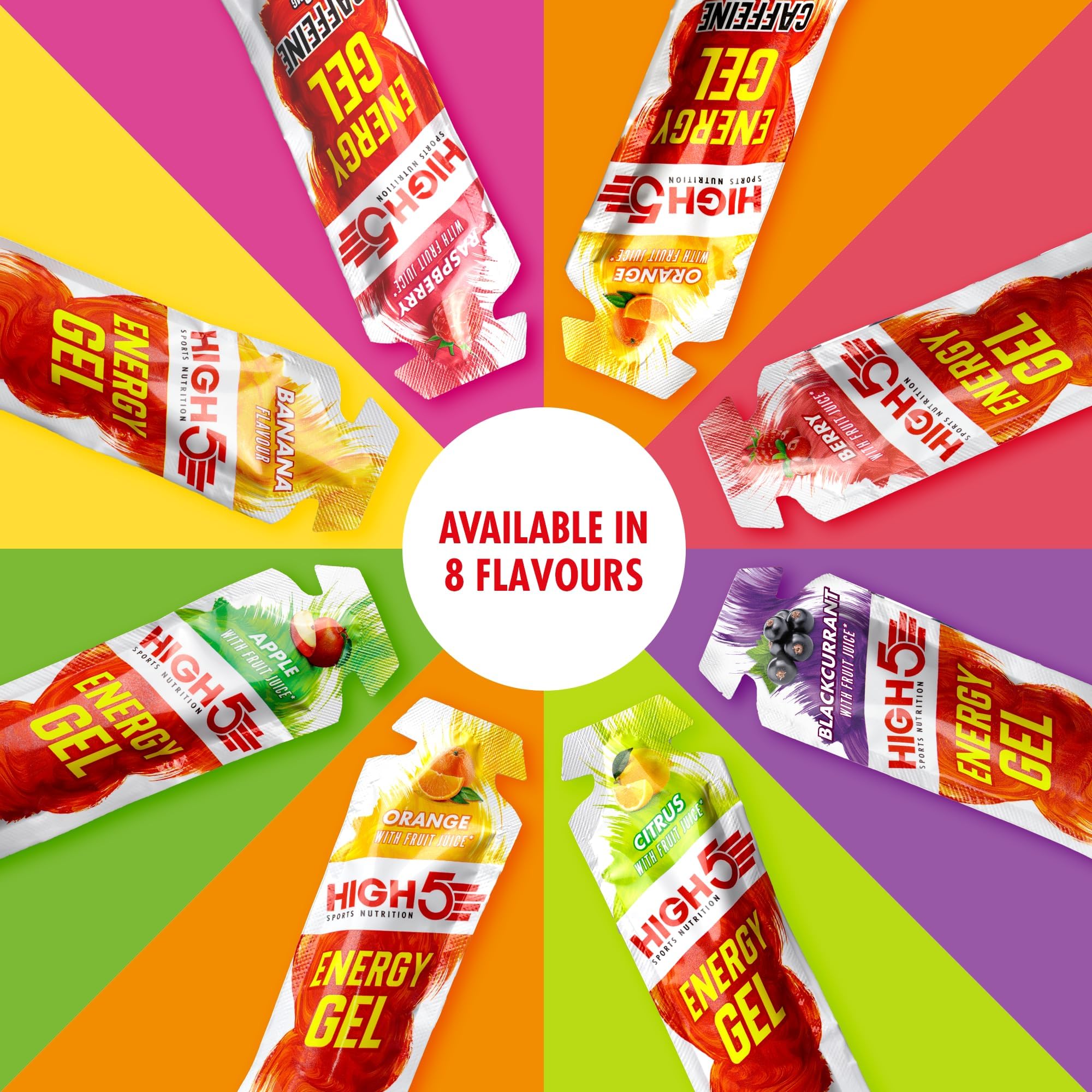 HIGH5 Energy Gels - Quick Release Sports Gels for Peak Performance - Natural Fruit Juice, Caffeine-Free - Berry Flavor (20 x 40g) 5
