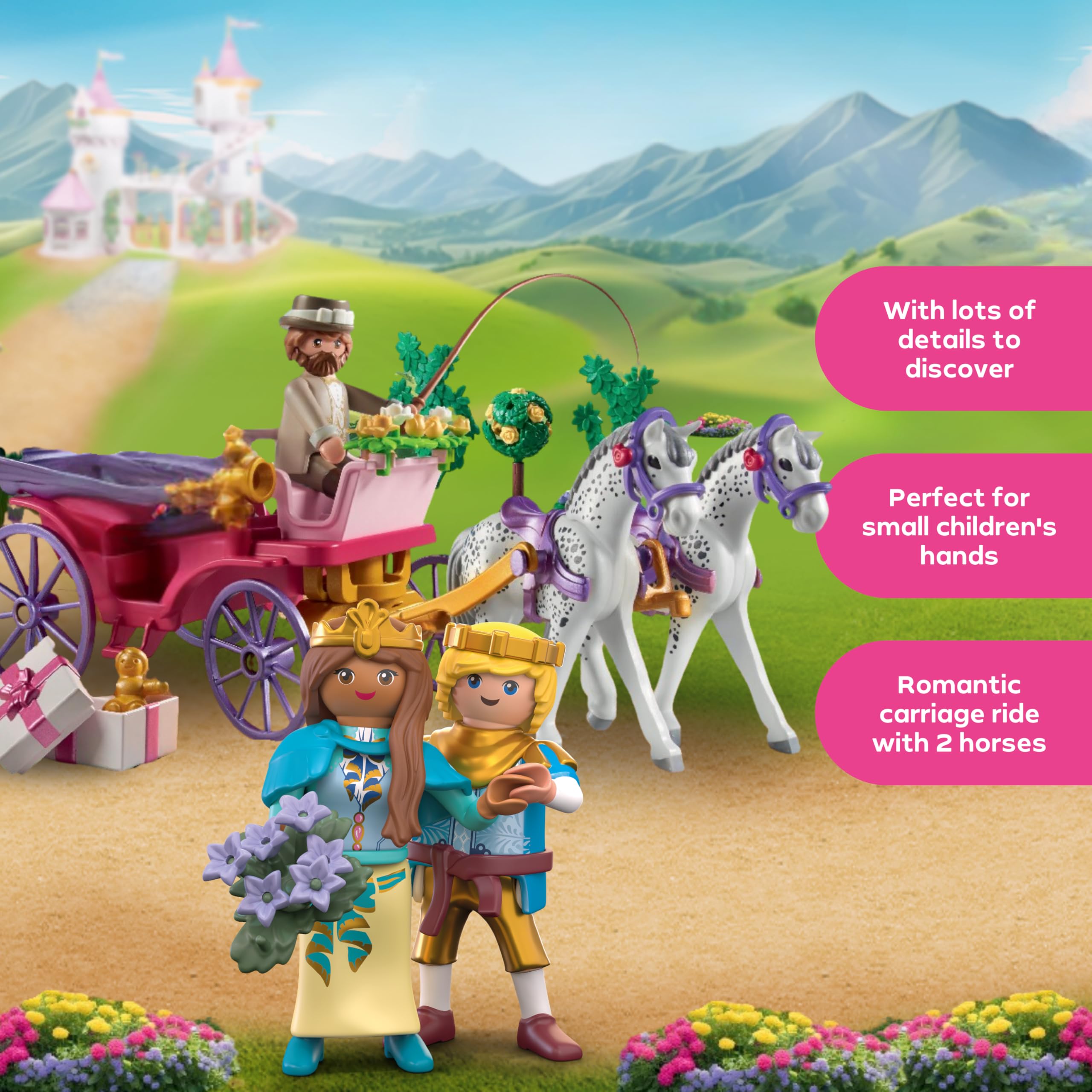 Playmobil Princess Magic Royal Carriage Ride with Princess and Prince - Fantasy Playset for Kids 2