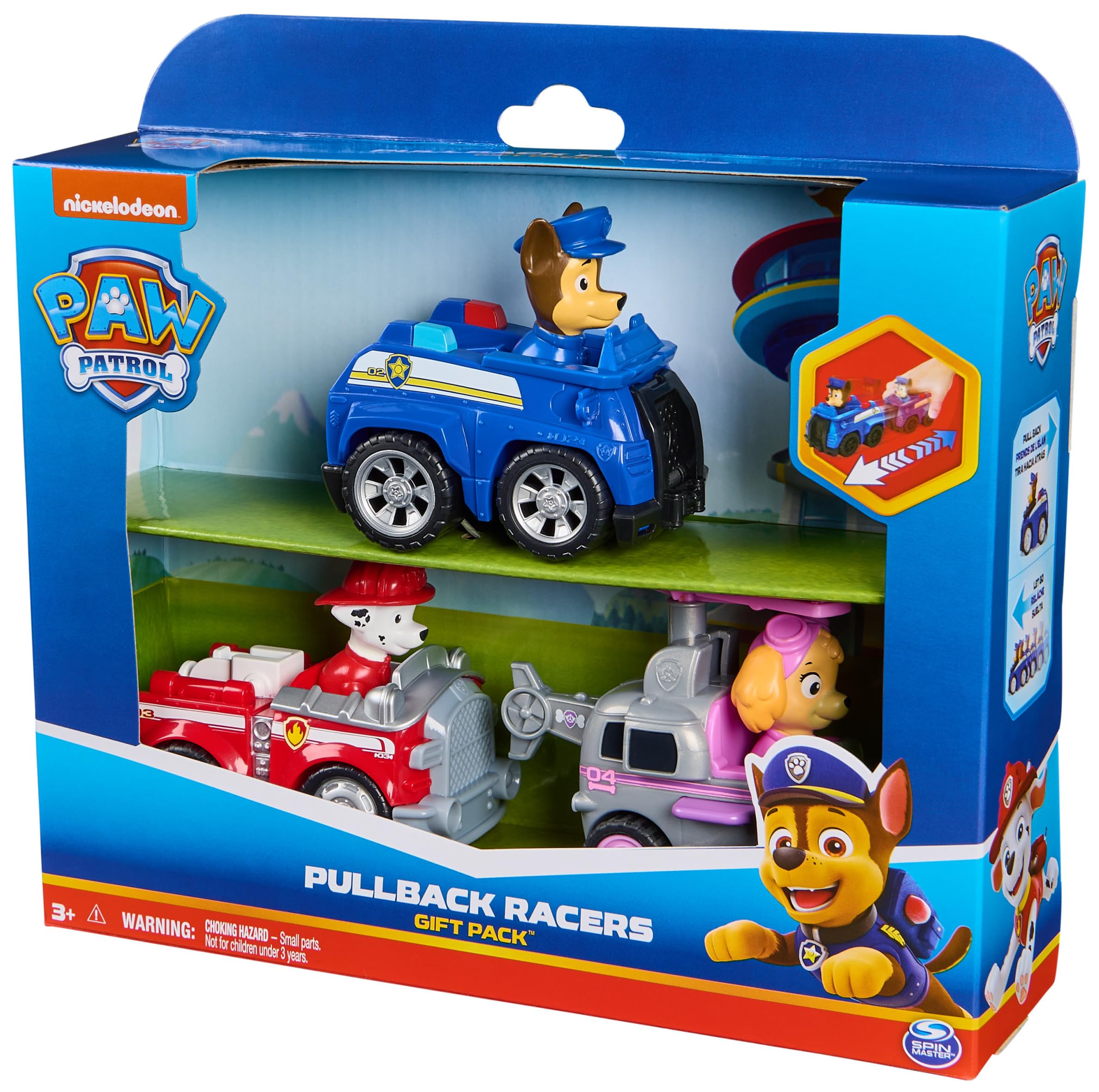 Paw Patrol Deluxe Rescue Racers Triple Pack - Pull Back Action | Ages 3+ 7