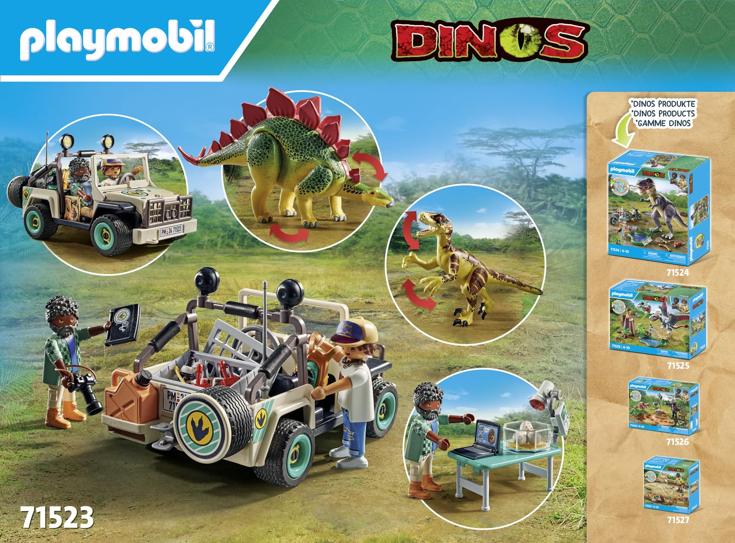 PLAYMOBIL 71523 Dinos Research Camp Playset - Jungle Exploration with Researchers, Dinosaurs & Vehicles for Kids 4+ 6
